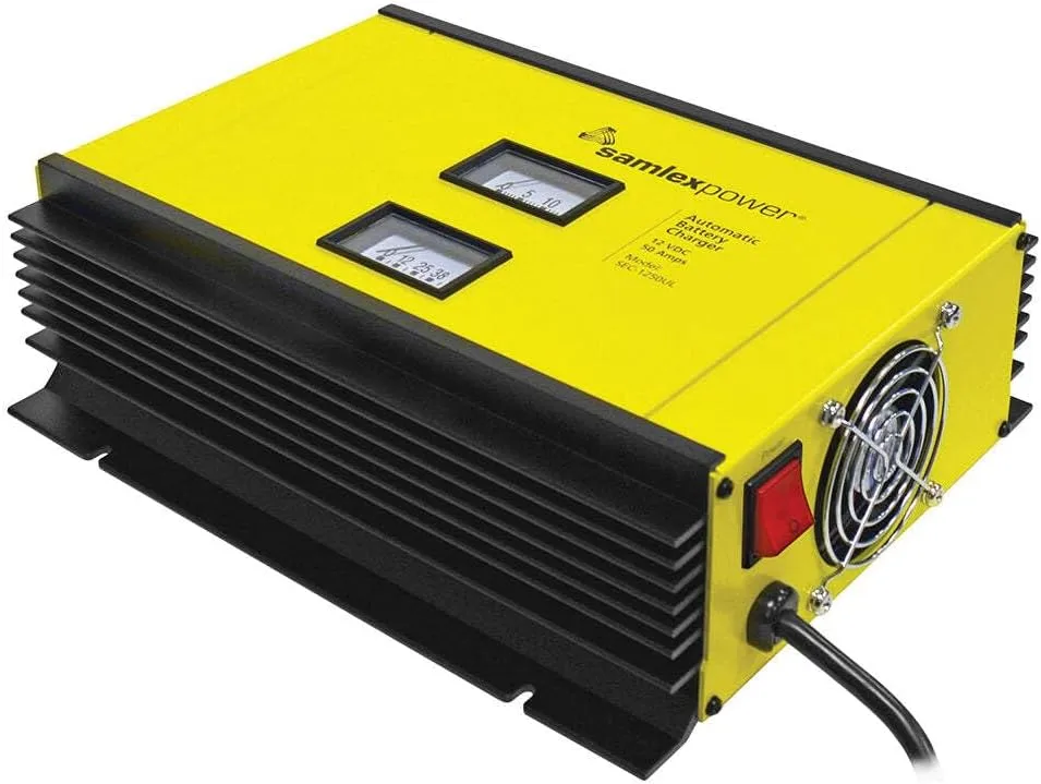 Samlex America 12V 3-Stage Battery Charger with DIP Switch & Lugs