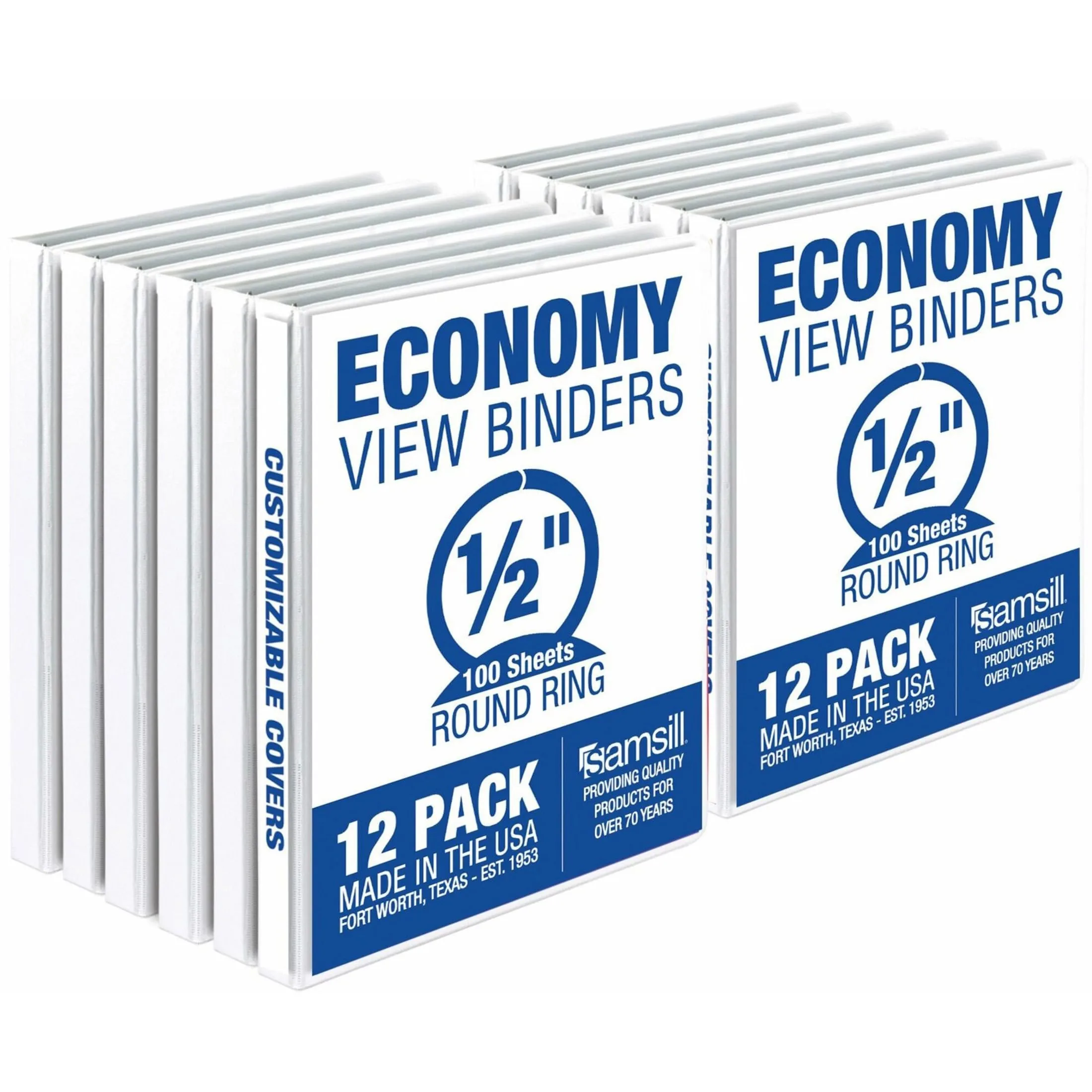 SAMSILL Economy View 3-Ring Binders, White