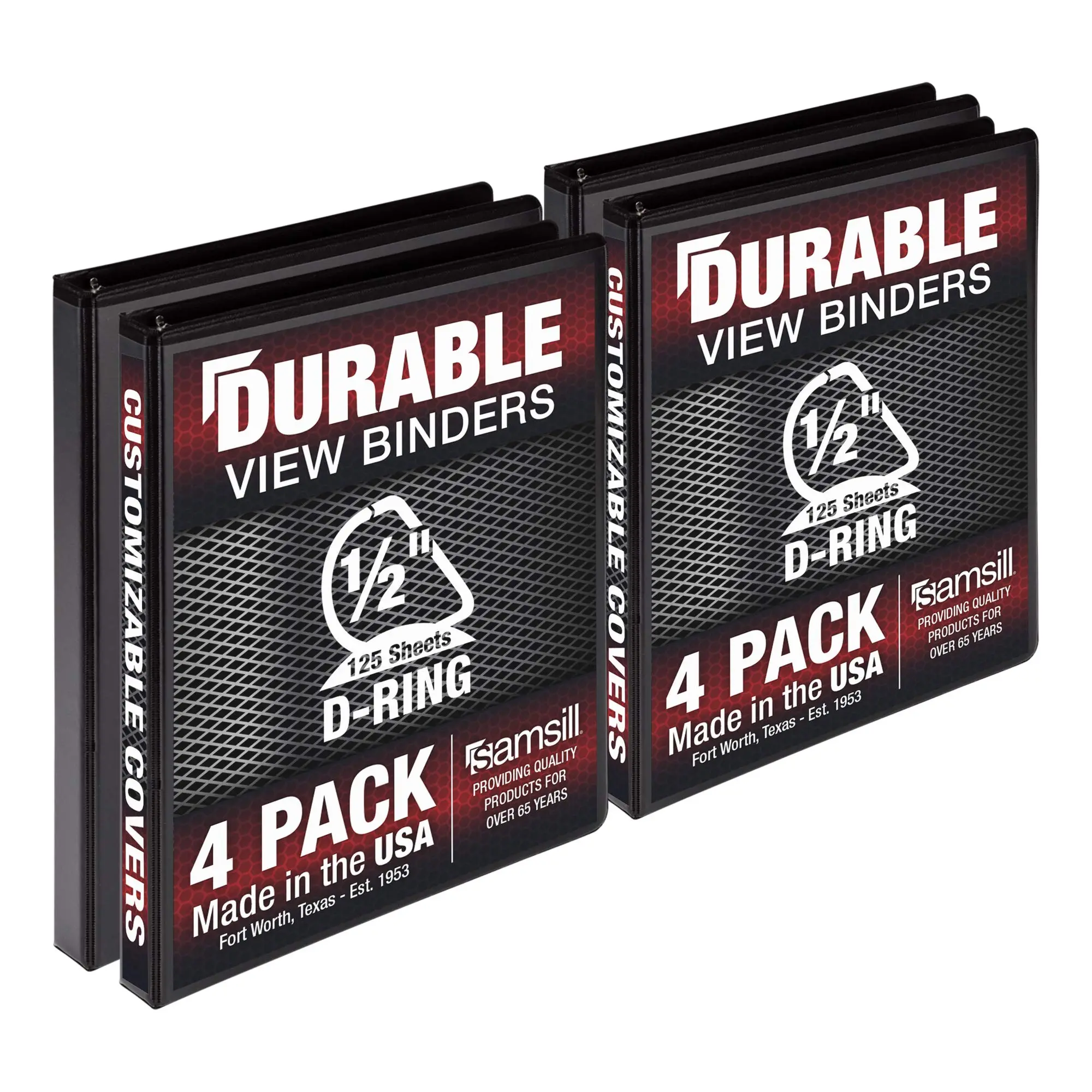 SAMSILL Durable D-Ring View Binders, 3-Ring
