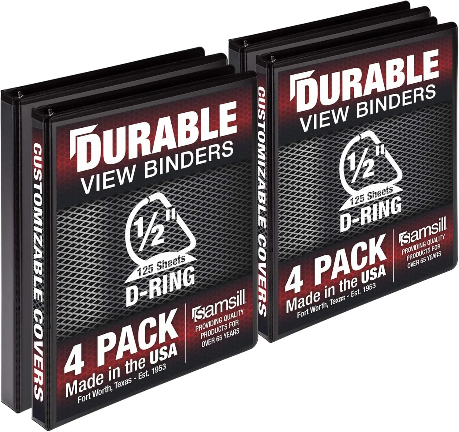 SAMSILL Durable D-Ring View Binders, 3-Ring