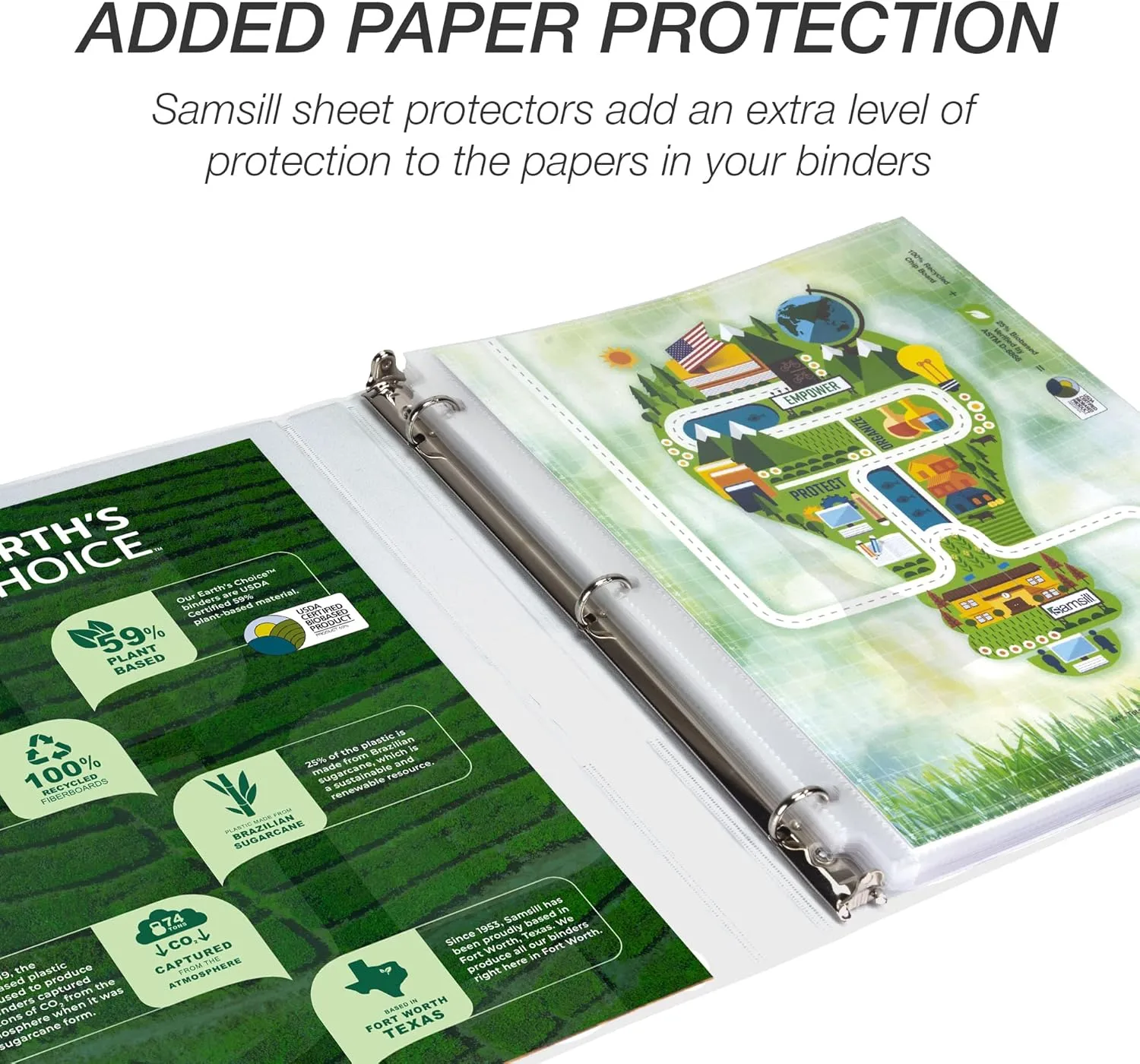 SAMSILL EarthChoice Plant-Based View Binders (3-Ring)