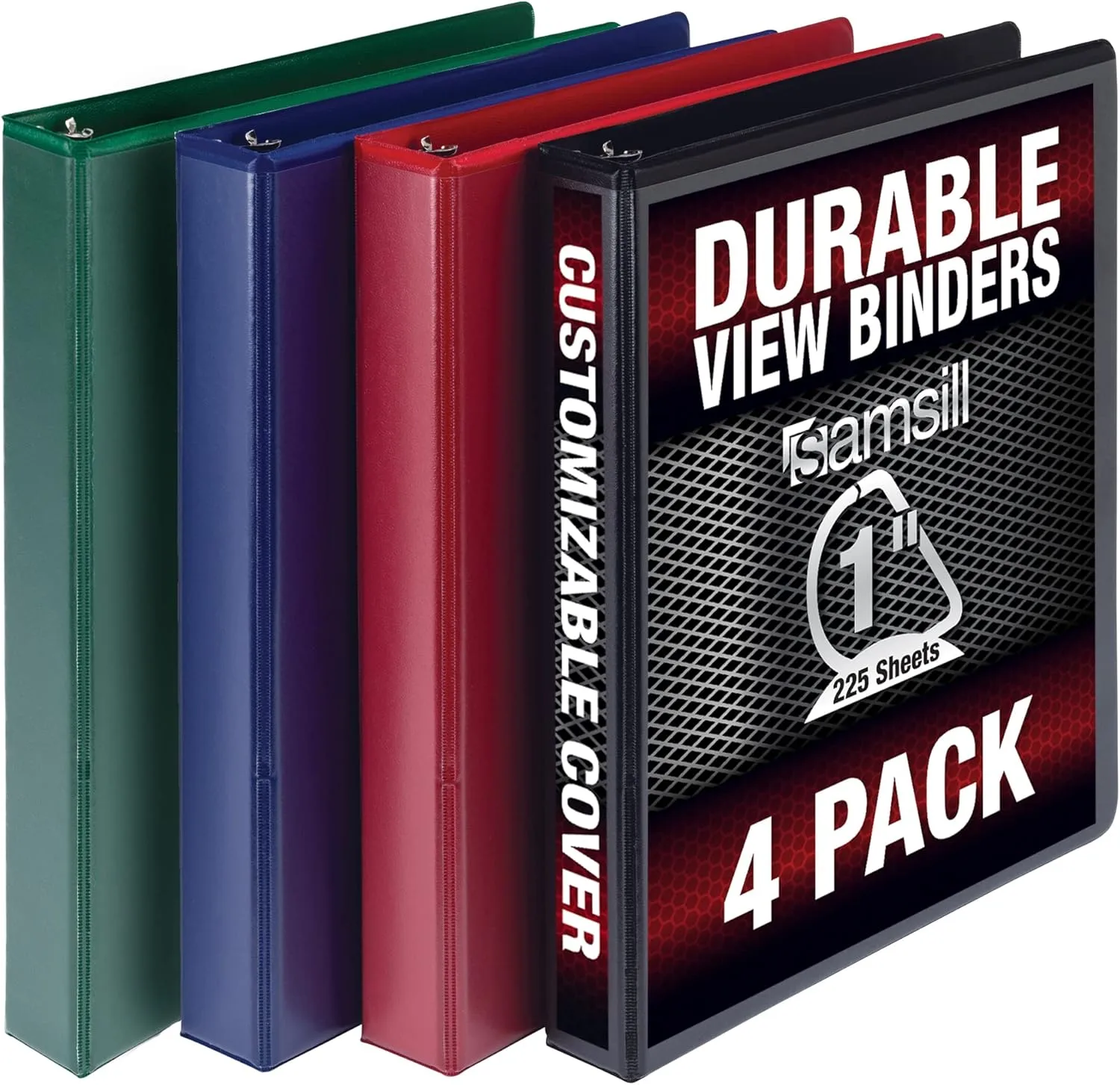 SAMSILL Durable D-Ring View Binders, 3-Ring