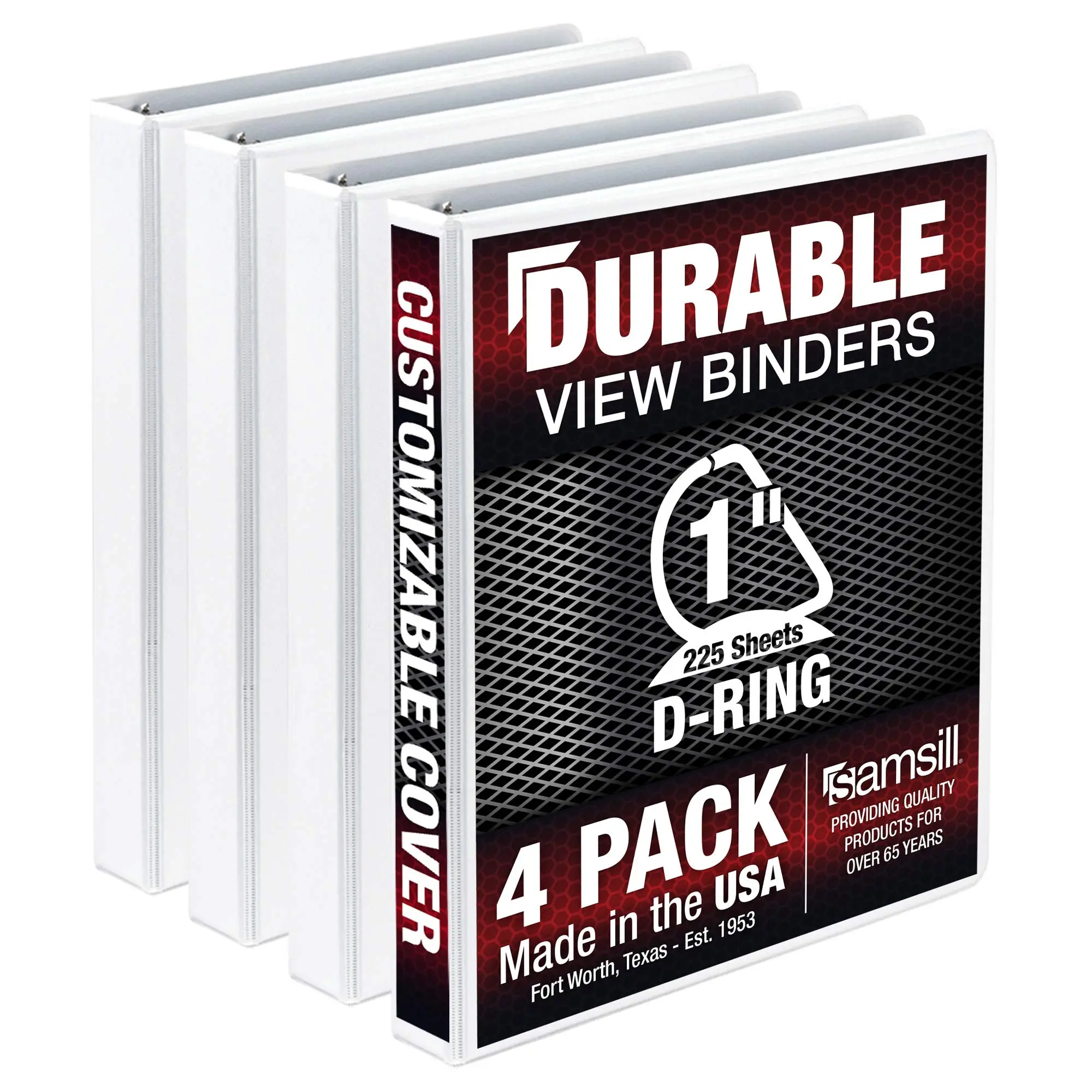 SAMSILL Durable D-Ring View Binders, 3-Ring