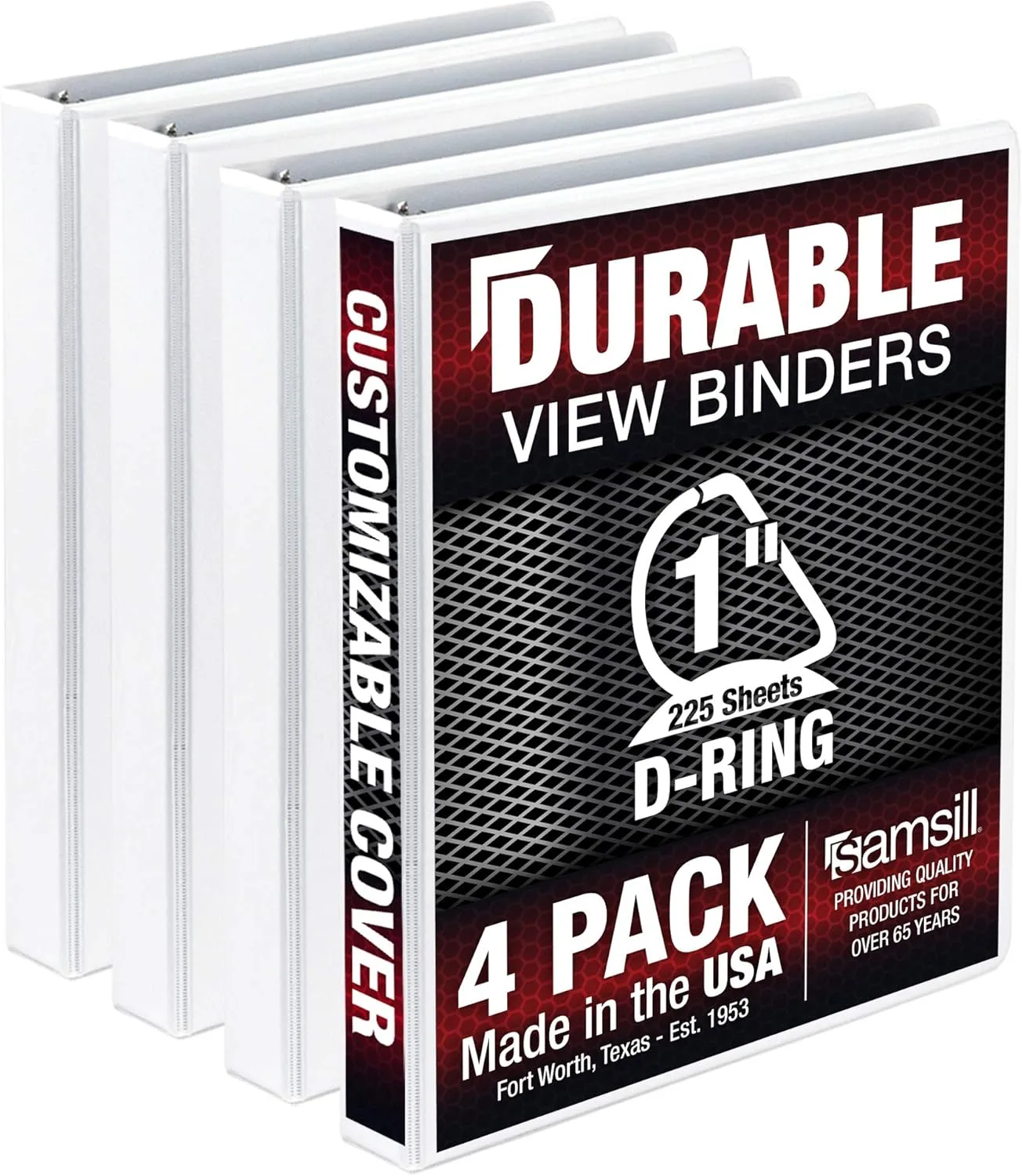SAMSILL Durable D-Ring View Binders, 3-Ring