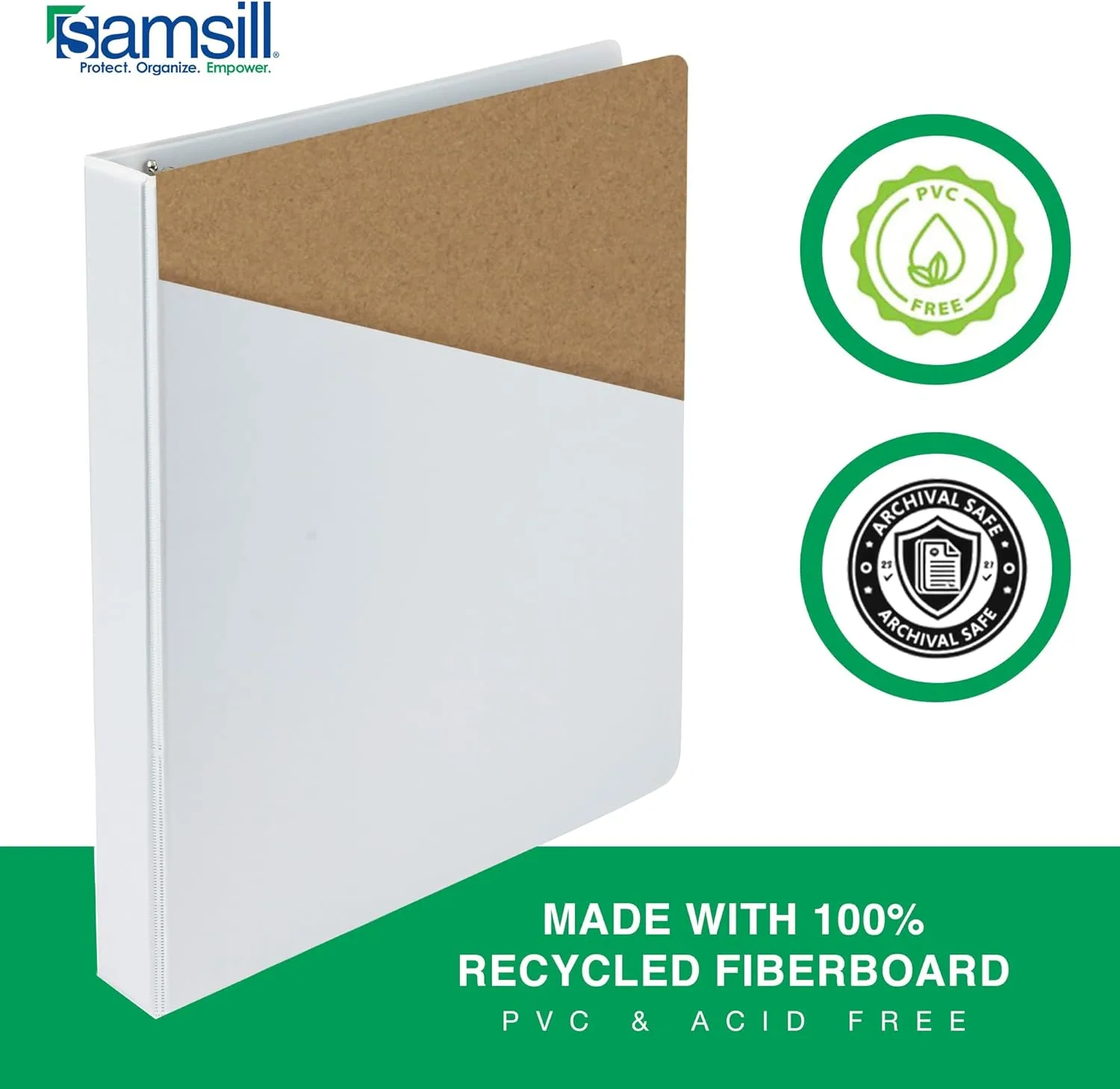 SAMSILL Economy View 3-Ring Binders, White