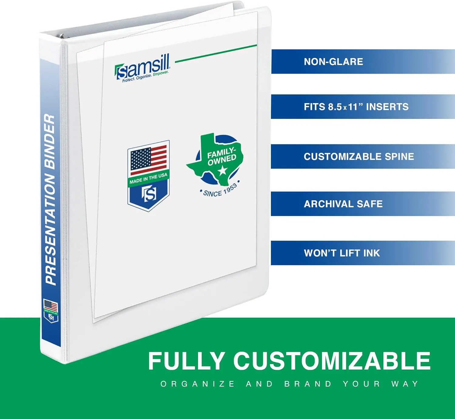 SAMSILL Economy View 3-Ring Binders, White