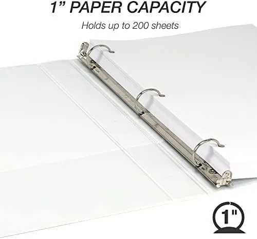 SAMSILL Economy View 3-Ring Binders, White
