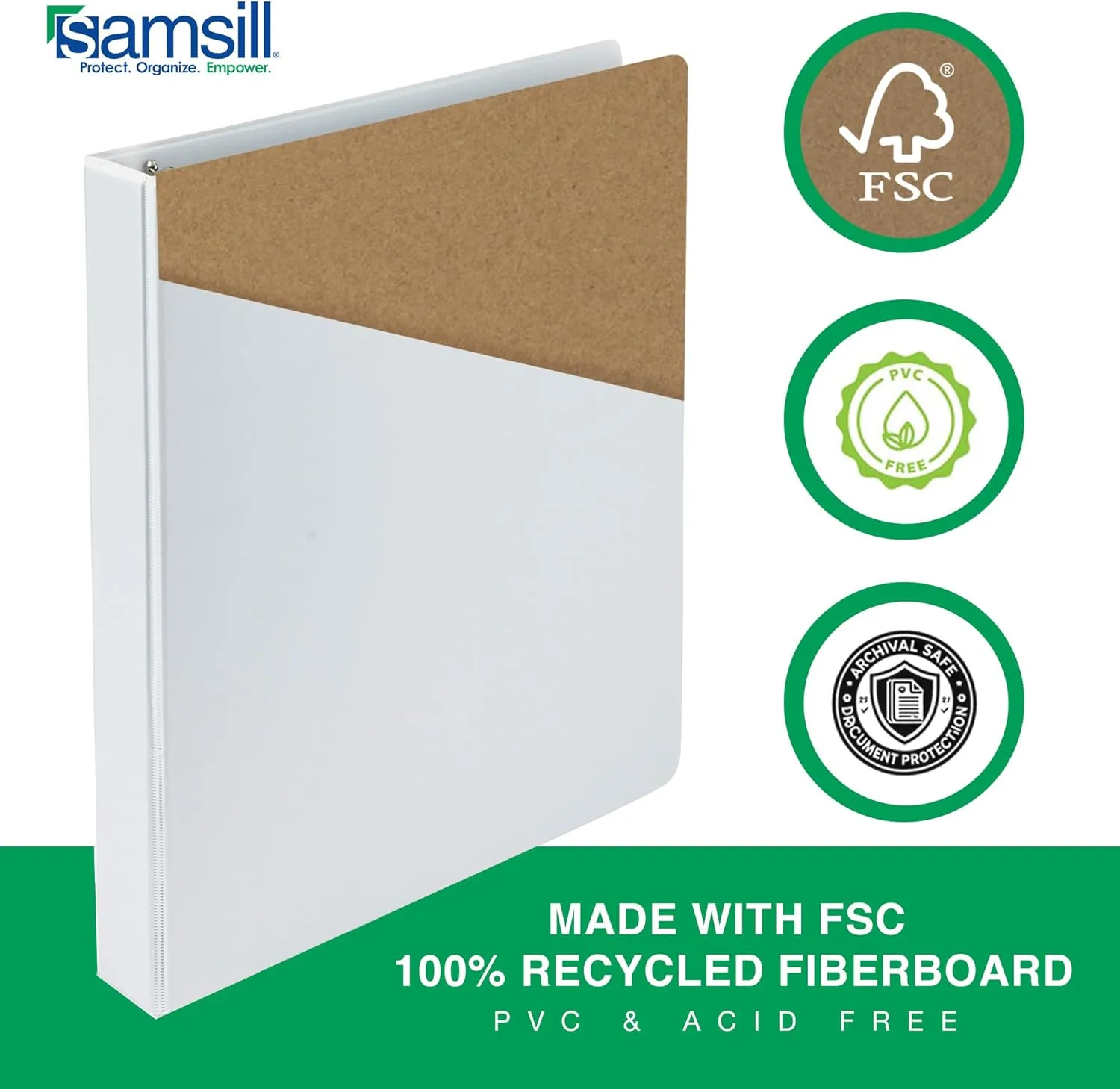 SAMSILL Economy View 3-Ring Binders, White