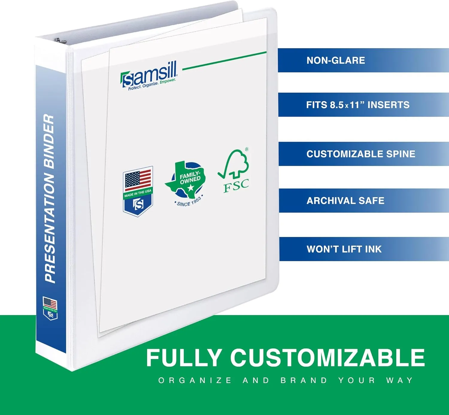 SAMSILL Economy View 3-Ring Binders, White
