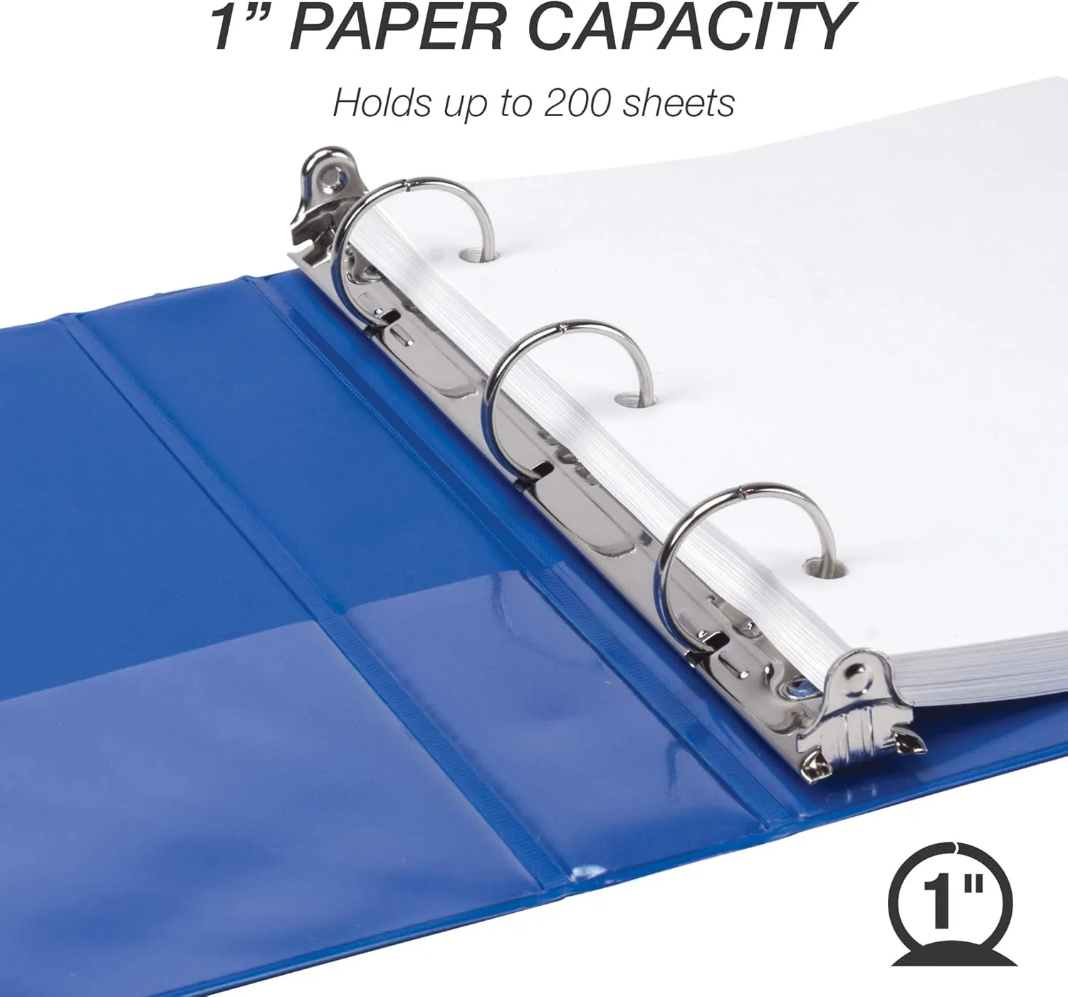 Samsill Economy 1 Inch Mini 3 Ring Binder, Made in The USA, 9.1” x 7.5” Round Ring Binder, Non-Stick Customizable Cover, Assorted Fashion, 6 Pack