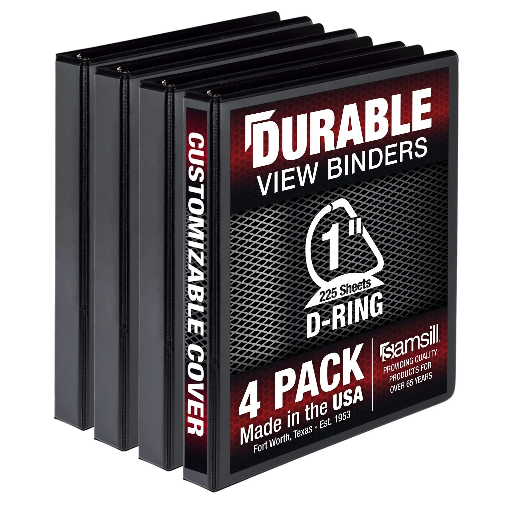 SAMSILL Durable D-Ring View Binders, 3-Ring