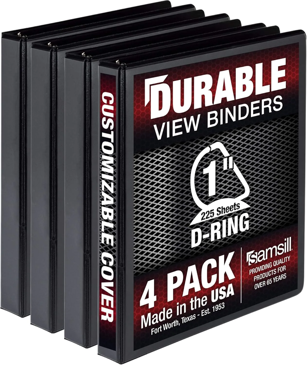 SAMSILL Durable D-Ring View Binders, 3-Ring