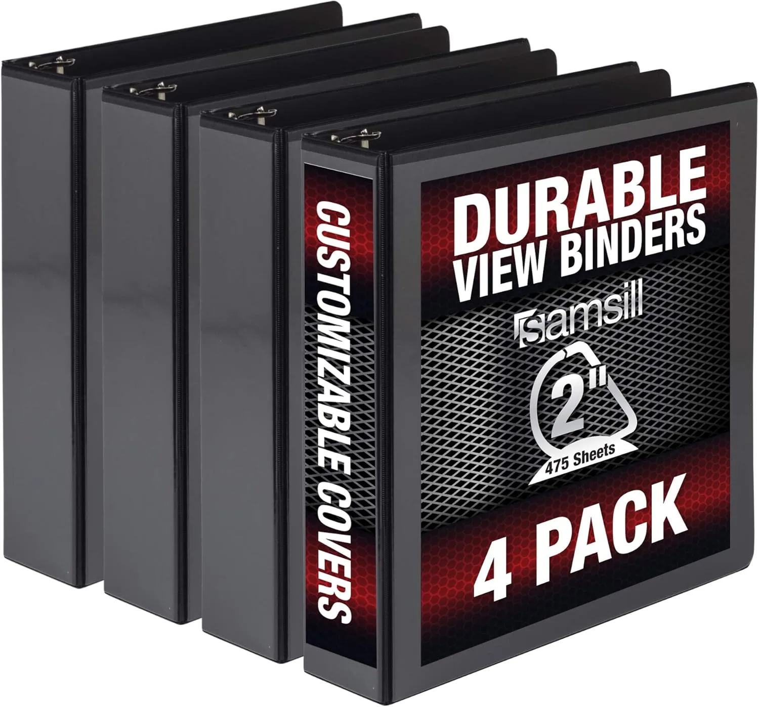 SAMSILL Durable D-Ring View Binders, 3-Ring