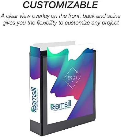 SAMSILL Durable D-Ring View Binders, 3-Ring