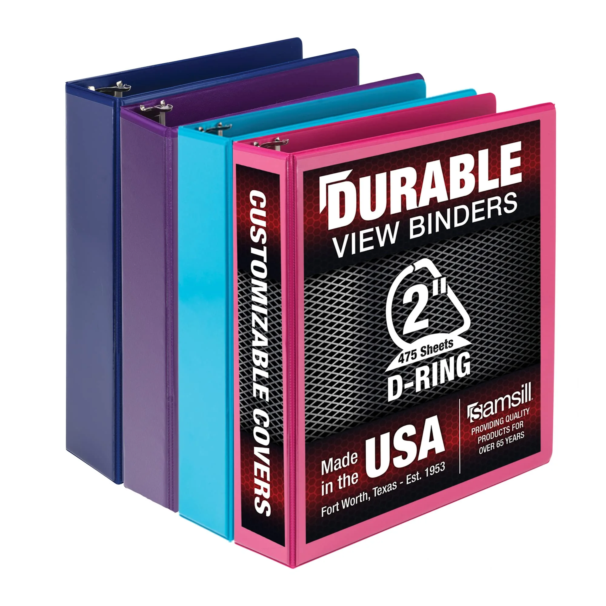 SAMSILL Durable D-Ring View Binders, 3-Ring