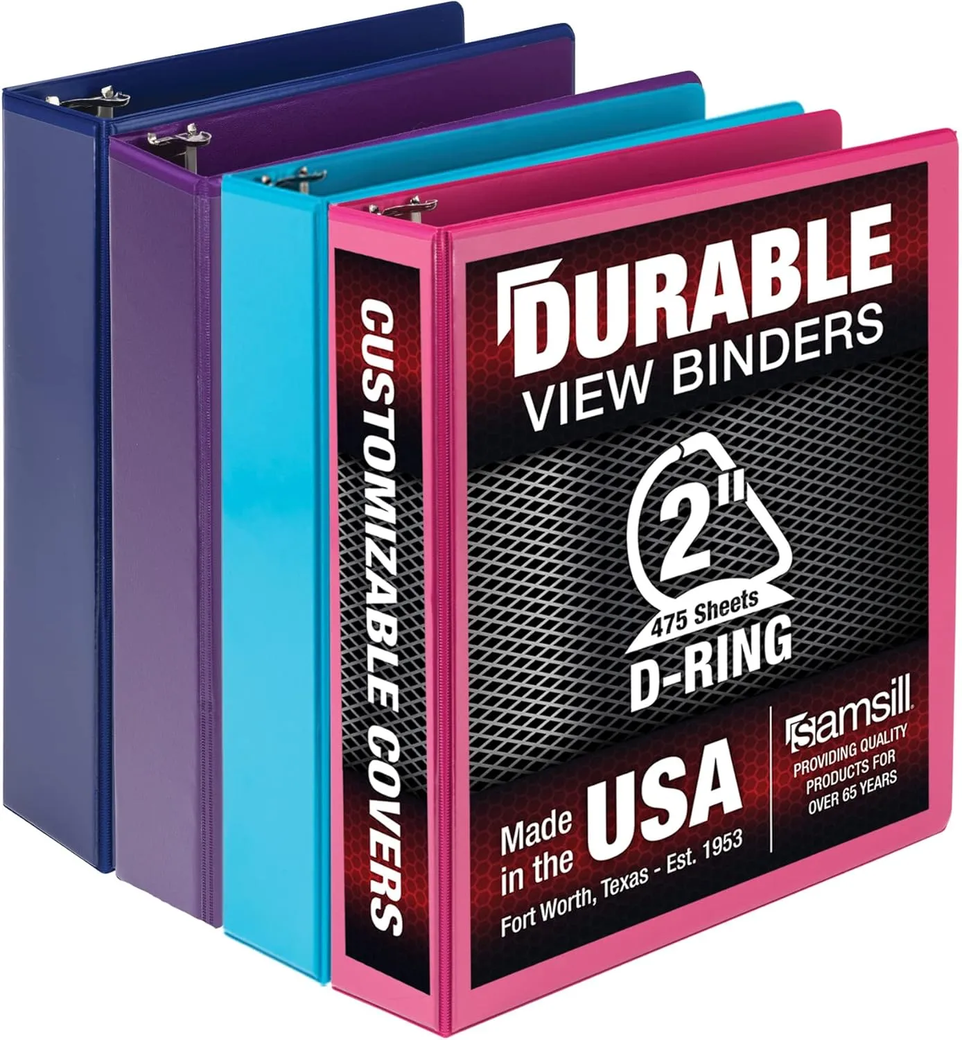 SAMSILL Durable D-Ring View Binders, 3-Ring