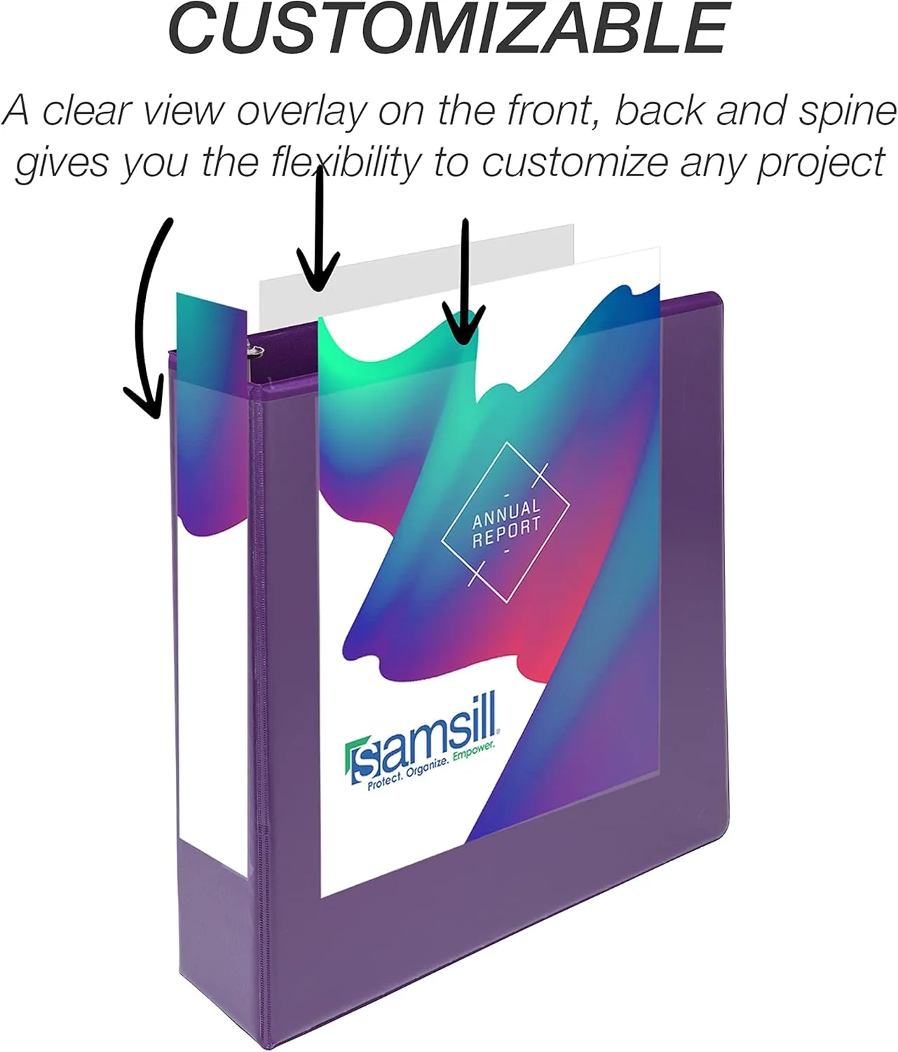 SAMSILL Durable D-Ring View Binders, 3-Ring