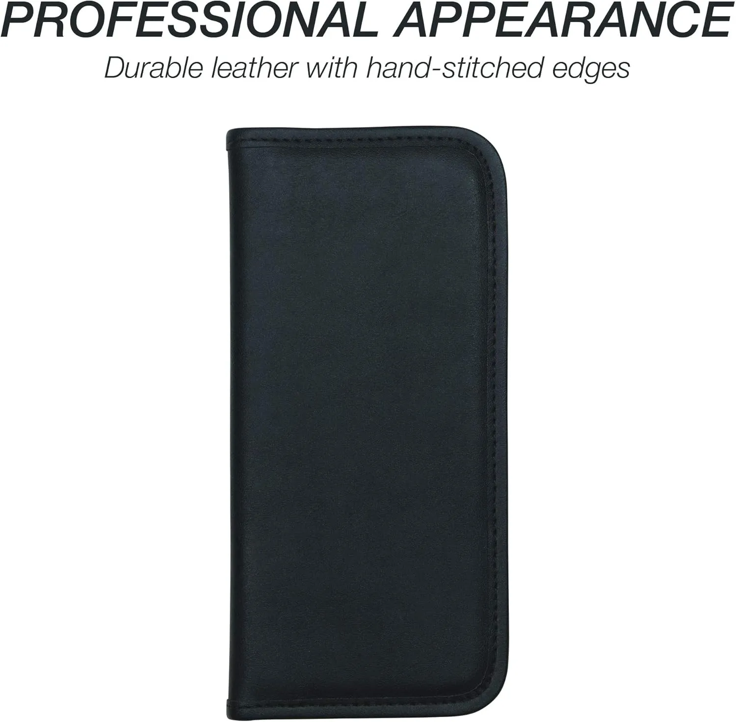 Samsill Professional Business Card Organizer with Padded Cover, Card Holder for 160 Cards, Black