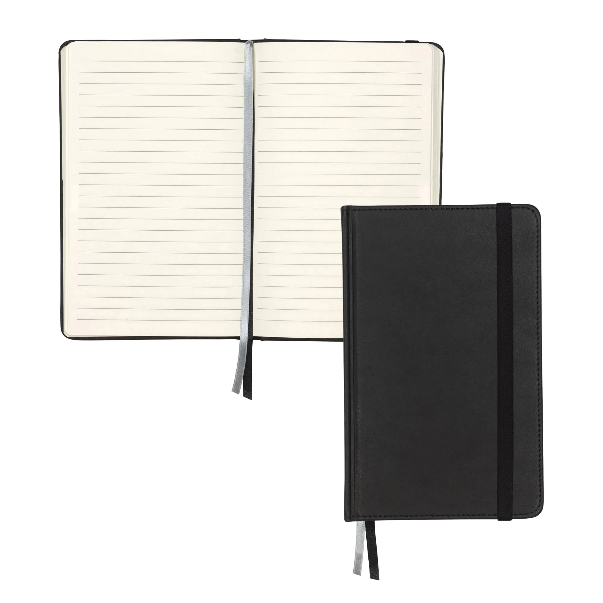 Samsill Classic Hardcover Notebook, 240 Lined Pages, Black, 5.25 x 8.25 in