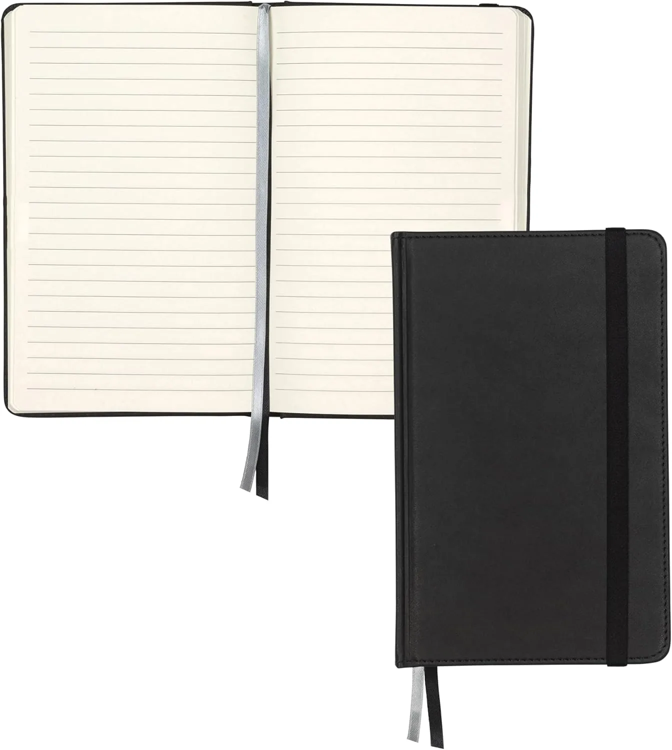 Samsill Classic Hardcover Notebook, 240 Lined Pages, Black, 5.25 x 8.25 in
