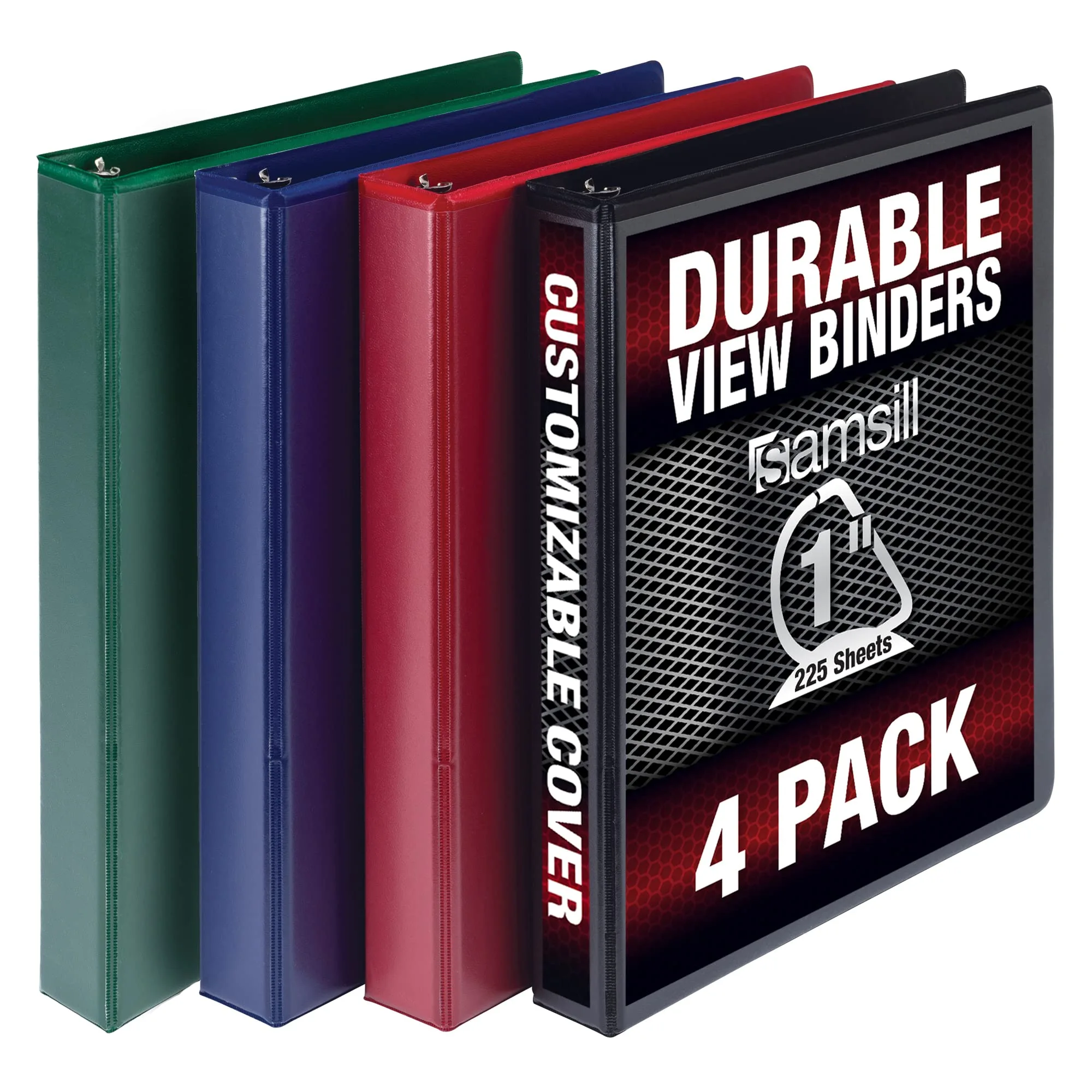 SAMSILL Durable D-Ring View Binders, 3-Ring