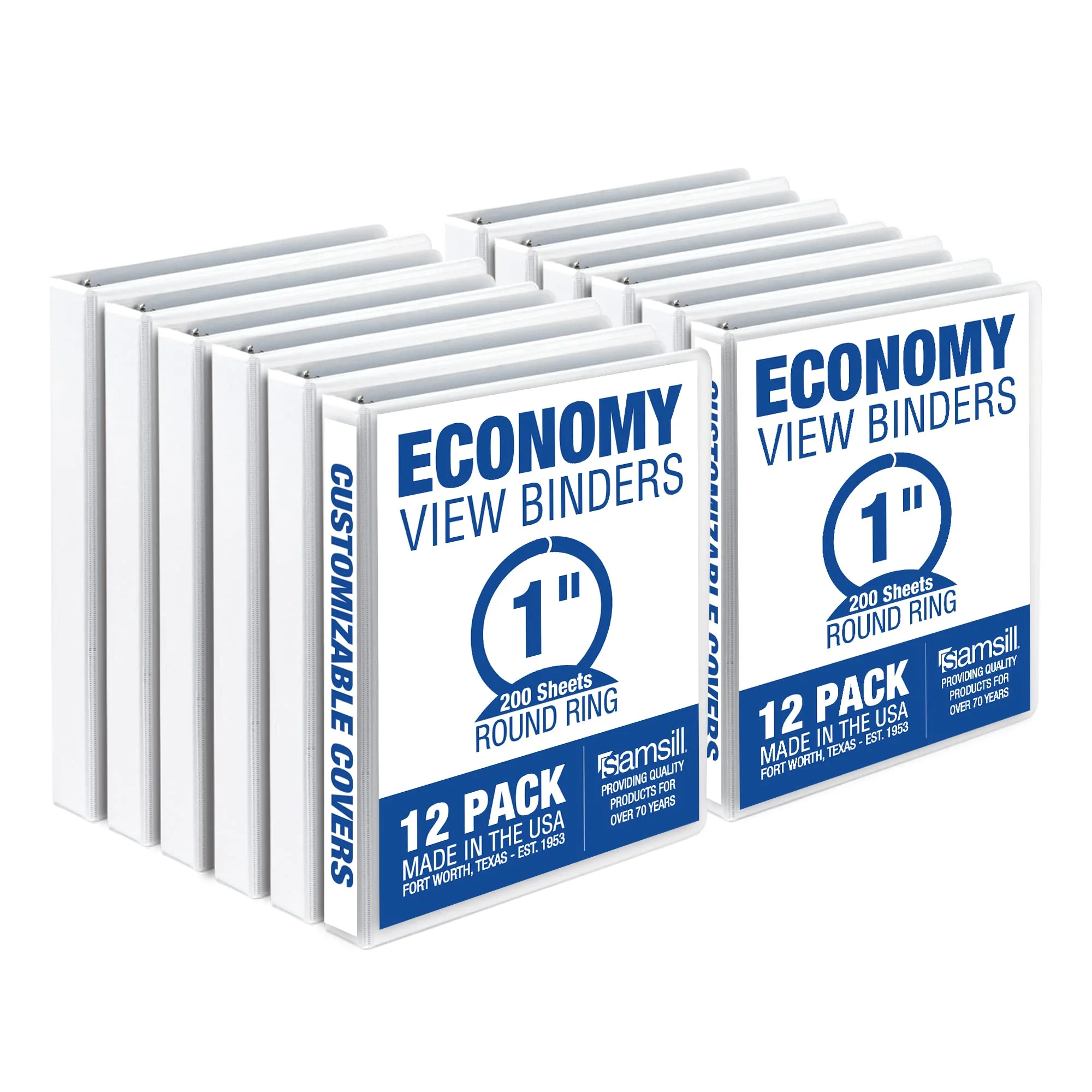 SAMSILL Economy View 3-Ring Binders, White