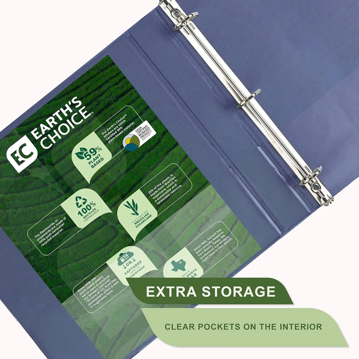 SAMSILL EarthChoice Plant-Based View Binders (3-Ring)
