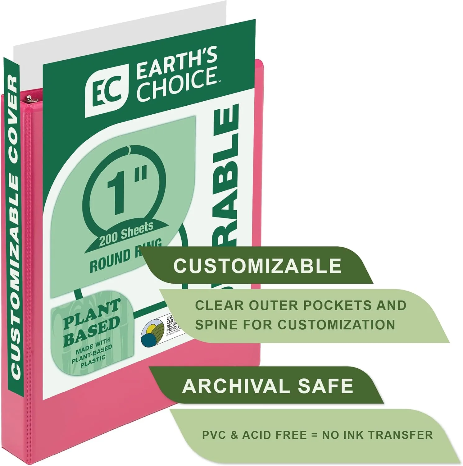 SAMSILL EarthChoice Plant-Based View Binders (3-Ring)