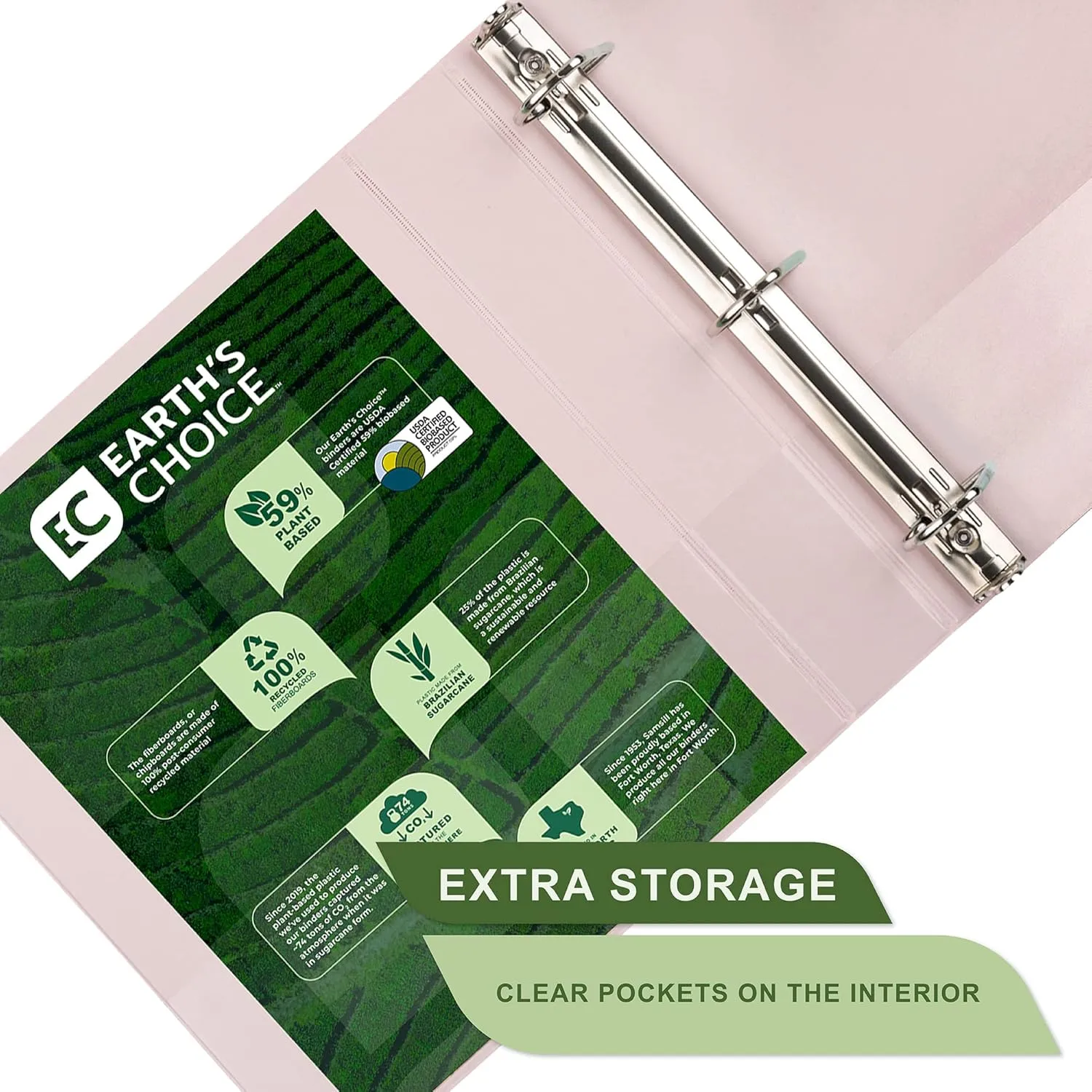 SAMSILL EarthChoice Plant-Based View Binders (3-Ring)
