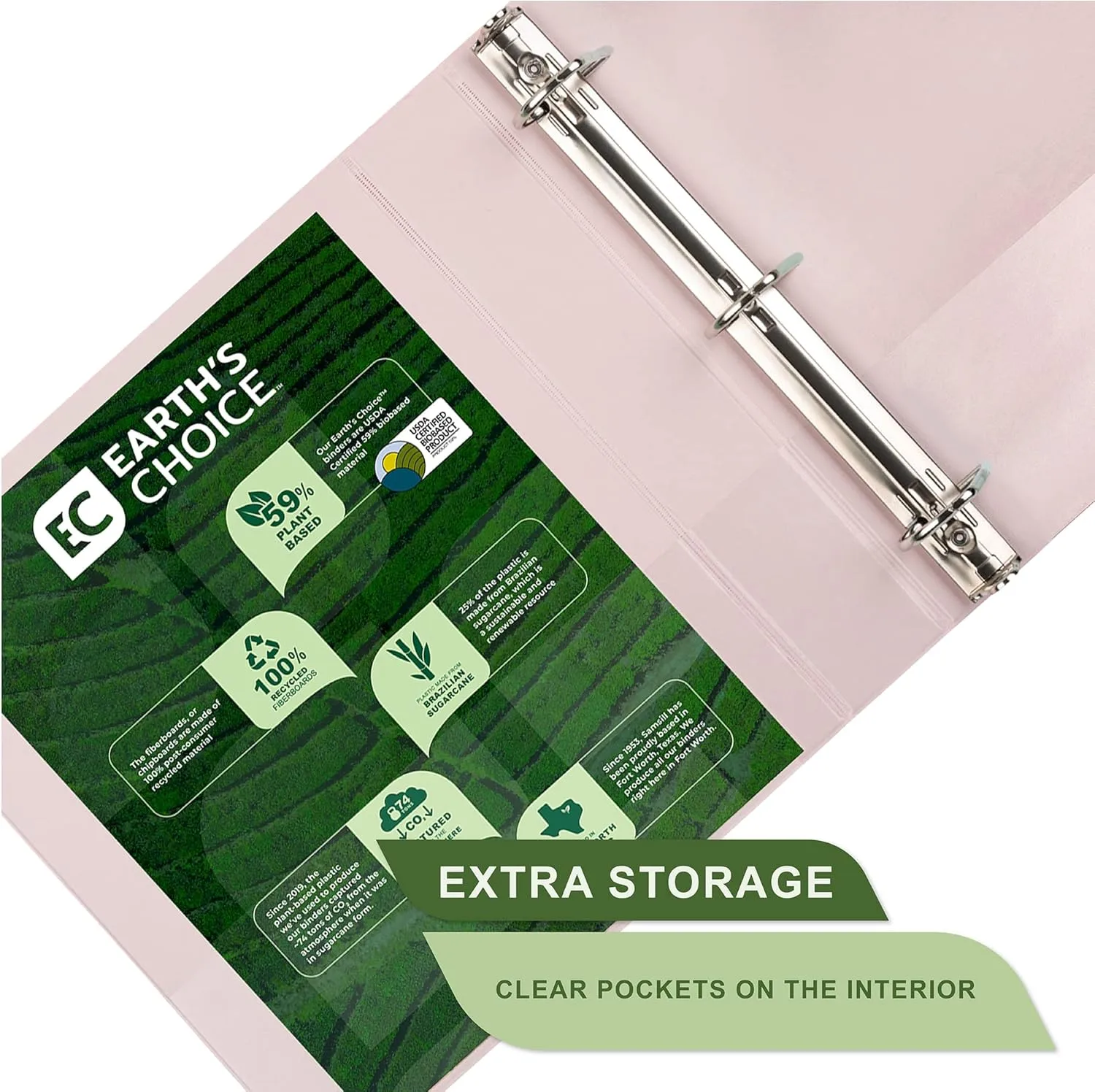 SAMSILL EarthChoice Plant-Based View Binders (3-Ring)