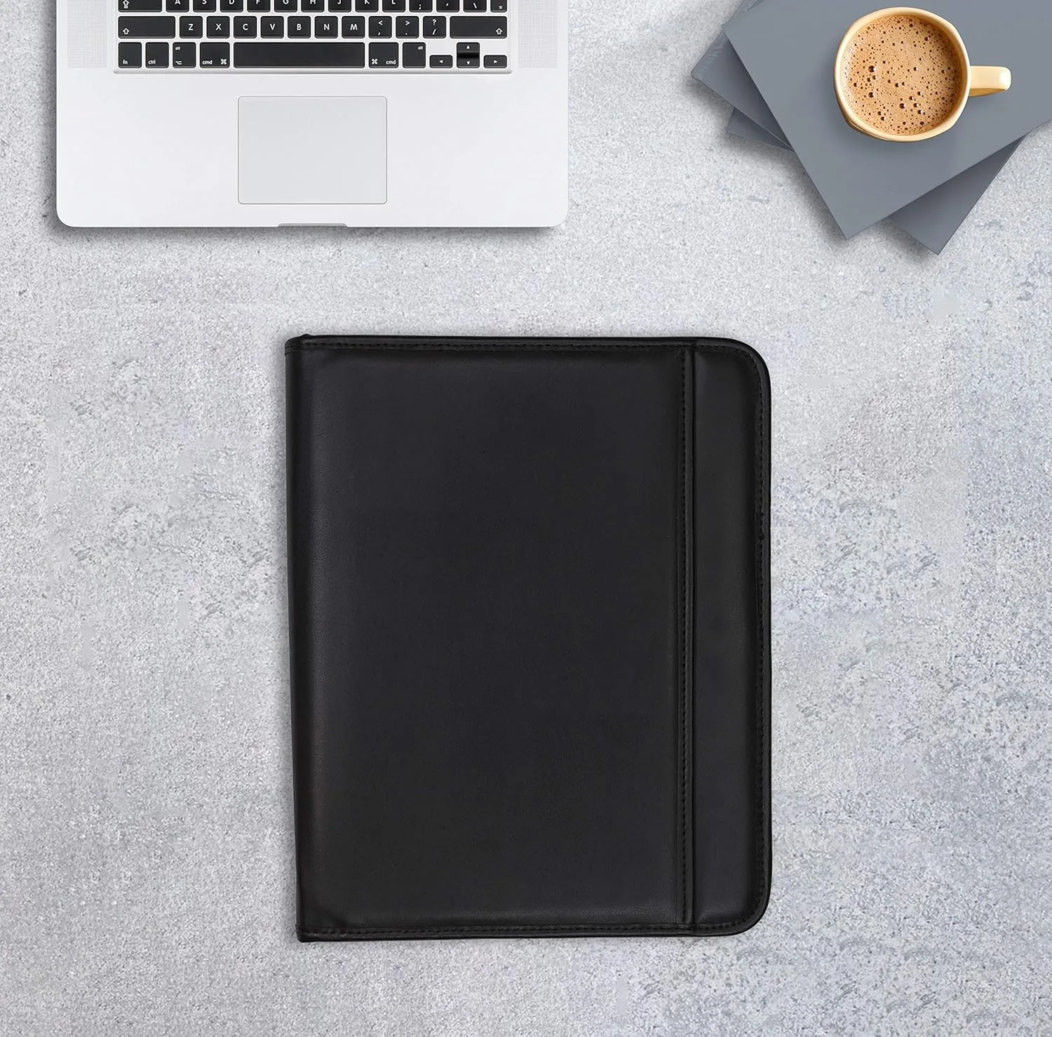 Samsill Professional Padfolio with Secure Zippered Closure, 10.1 Inch Tablet Sleeve, and 8.5 by 11 Inch Notepad, Black