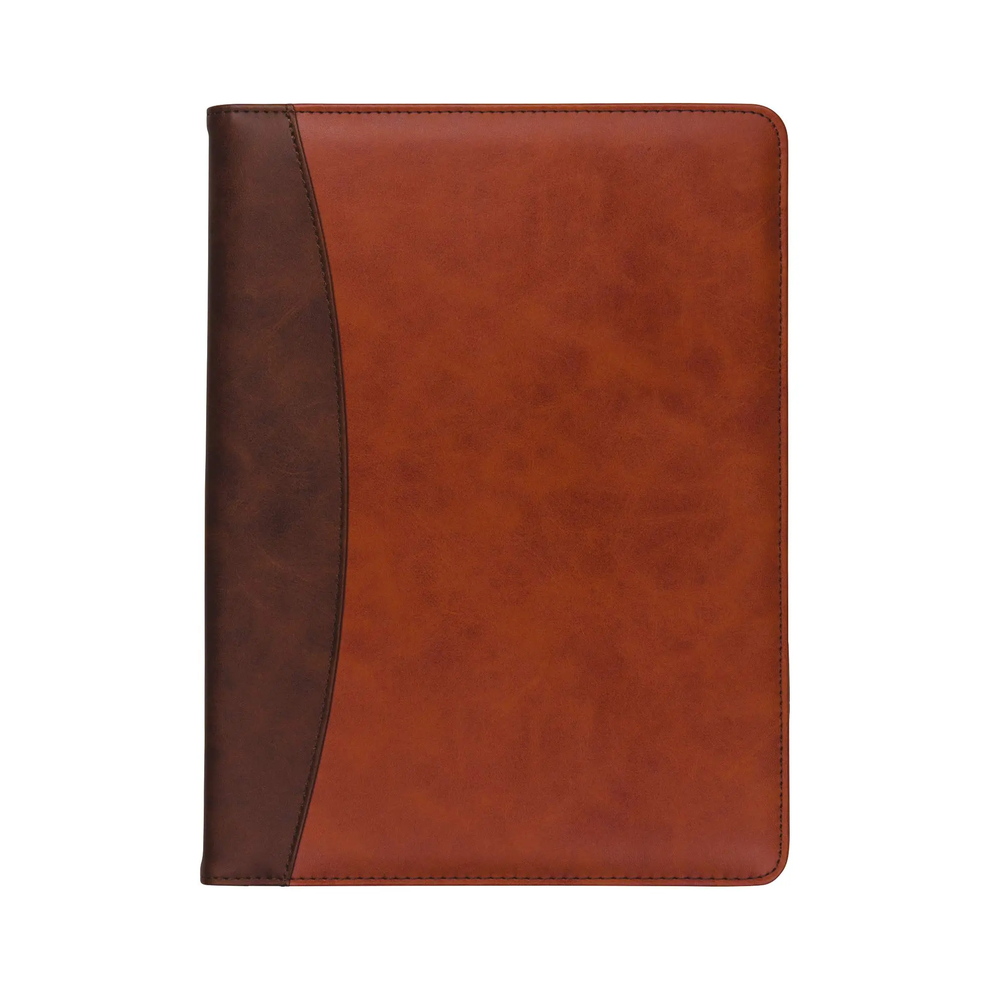 Samsill Two-Tone Padfolio, Resume Portfolio with 8.5 x 11 Writing Pad, Brown/Dark Brown (71656)
