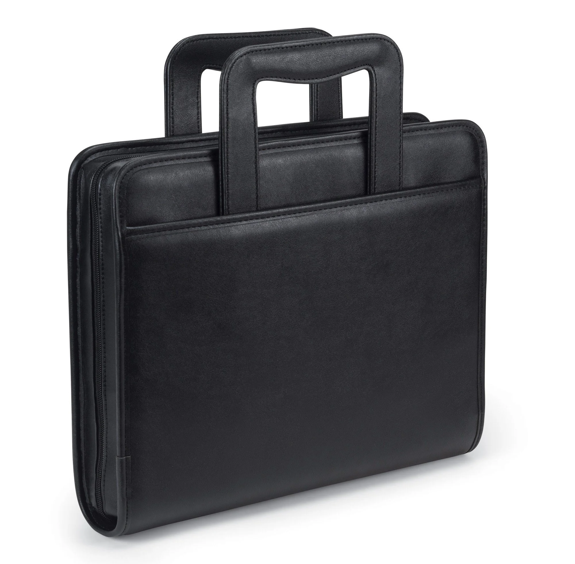 Samsill Professional Zippered Padfolio with 2-Inch Removable Ring Binder, Retractable Handles, 10.1” Tablet Sleeve, Black