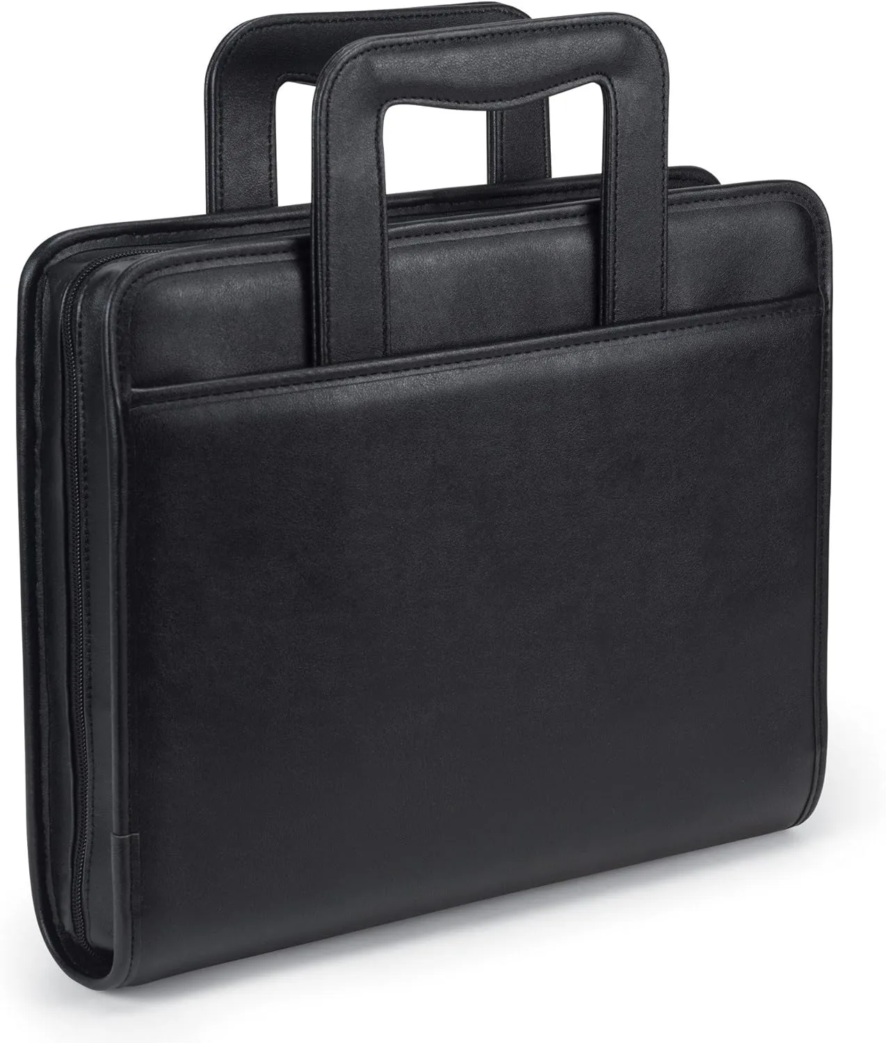 Samsill Professional Zippered Padfolio with 2-Inch Removable Ring Binder, Retractable Handles, 10.1” Tablet Sleeve, Black