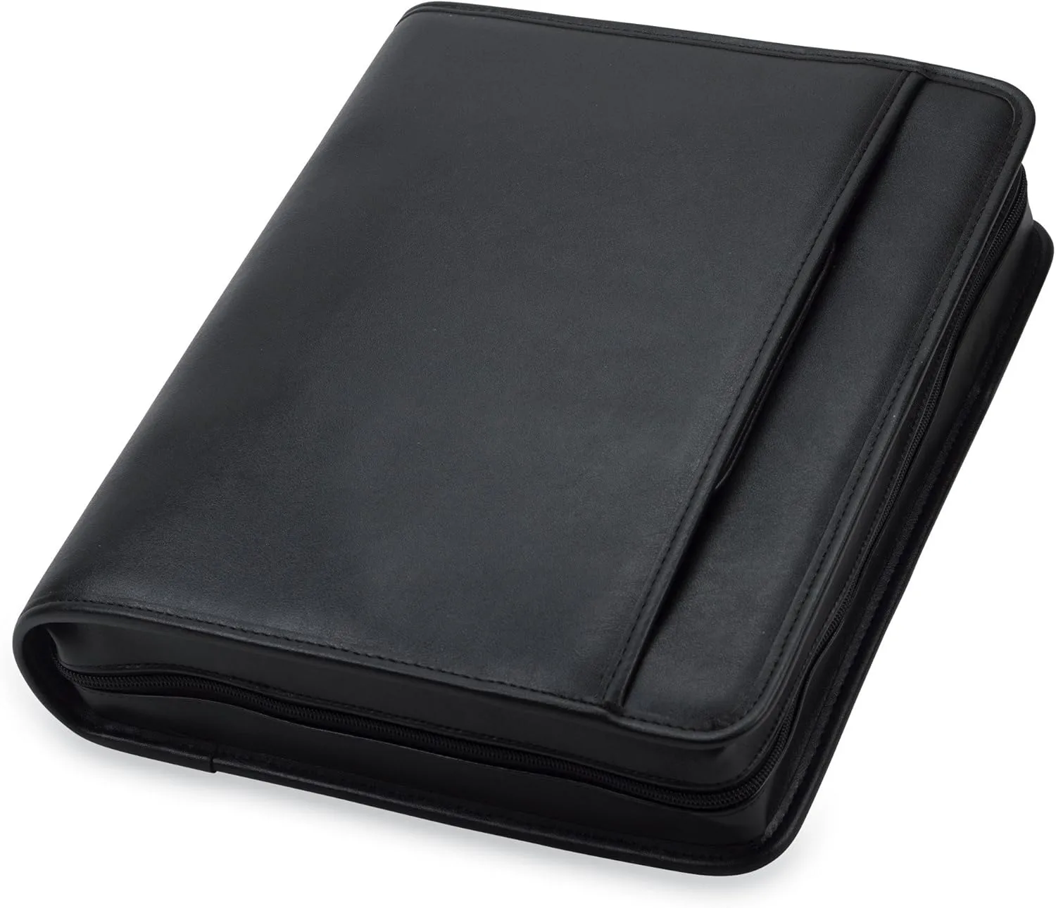 Samsill Professional Zippered Padfolio with 2-Inch Removable Ring Binder, Retractable Handles, 10.1” Tablet Sleeve, Black