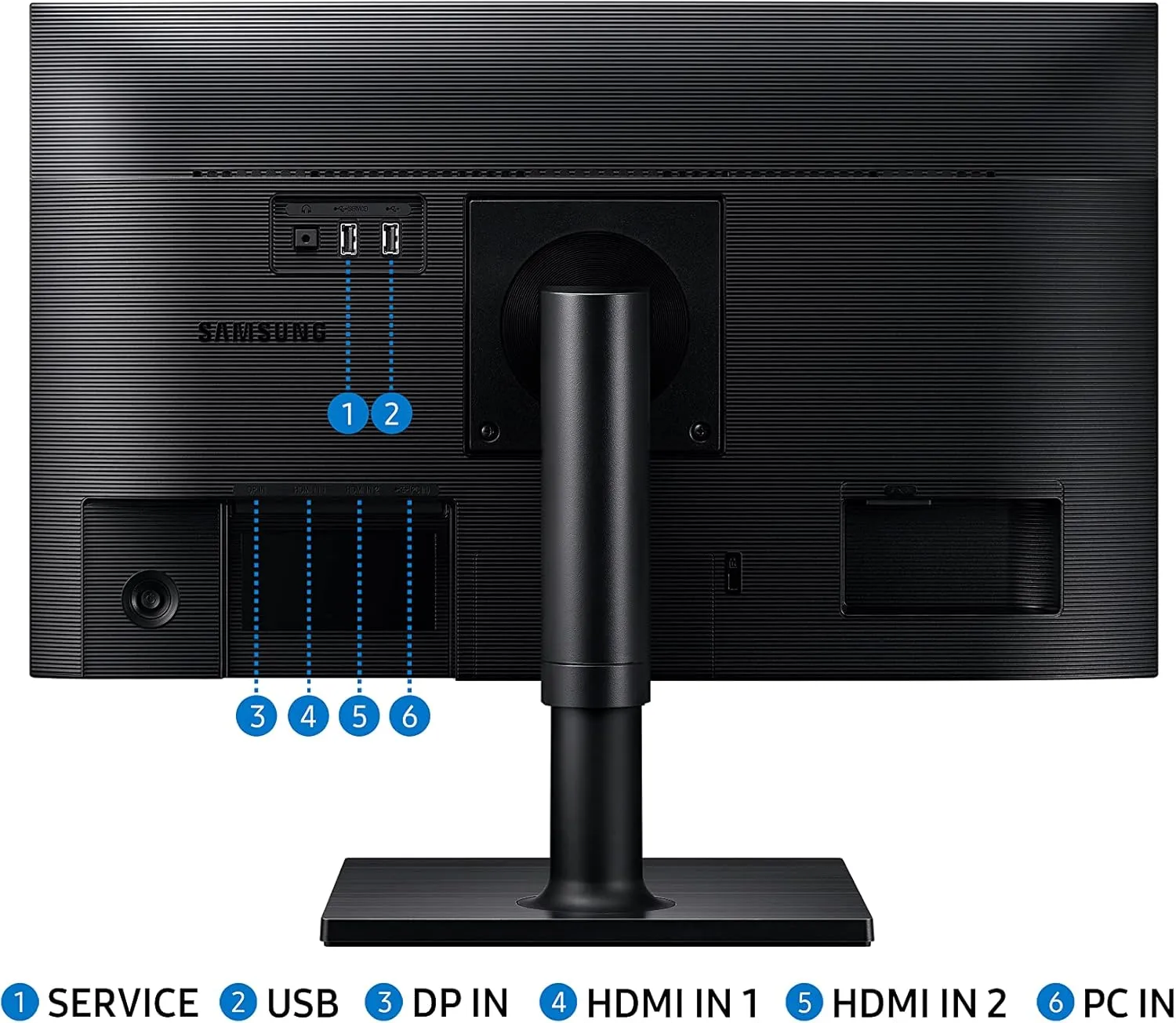 SAMSUNG FT45 Series FHD 1080p IPS Business Monitor, 75Hz, HDMI/DisplayPort, USB Hub, Height-Adjustable Stand, 3 Yr Warranty
