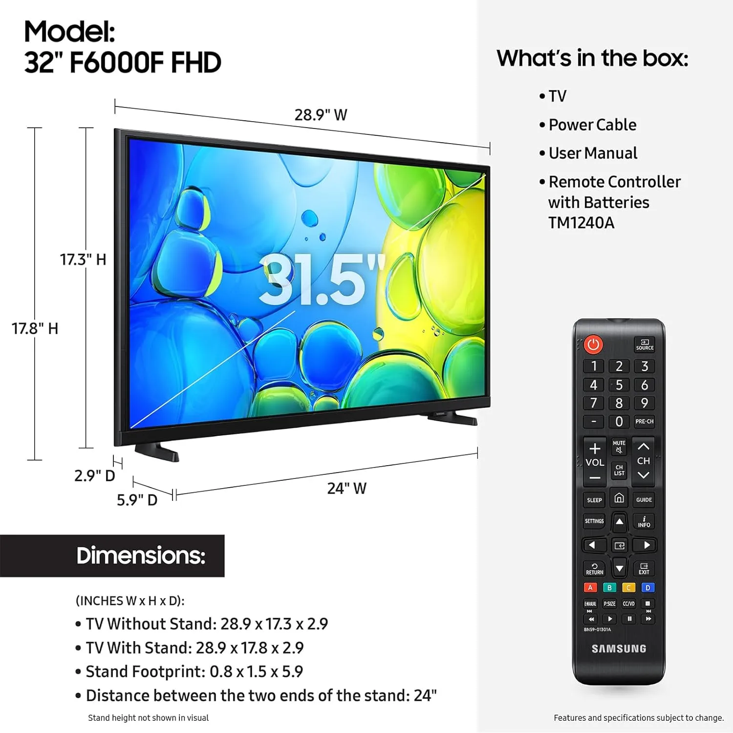 SAMSUNG F6000 Series Full HD Smart TV (2025 Model)