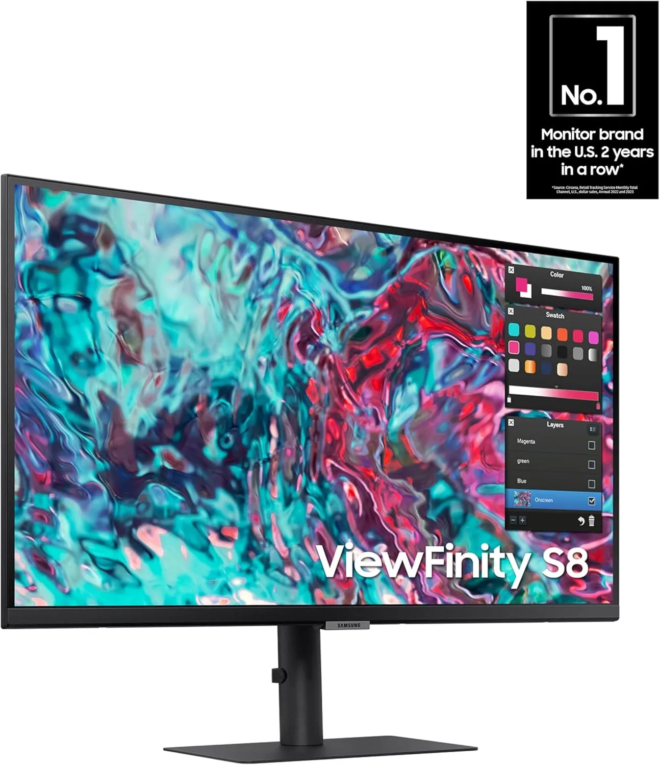 SAMSUNG TU87F Series 32-Inch Viewfinity 4K UHD Pro Monitor, VA Panel, 60Hz, 5ms, HDR10, sRGB, HDMI, Dual 4K Display