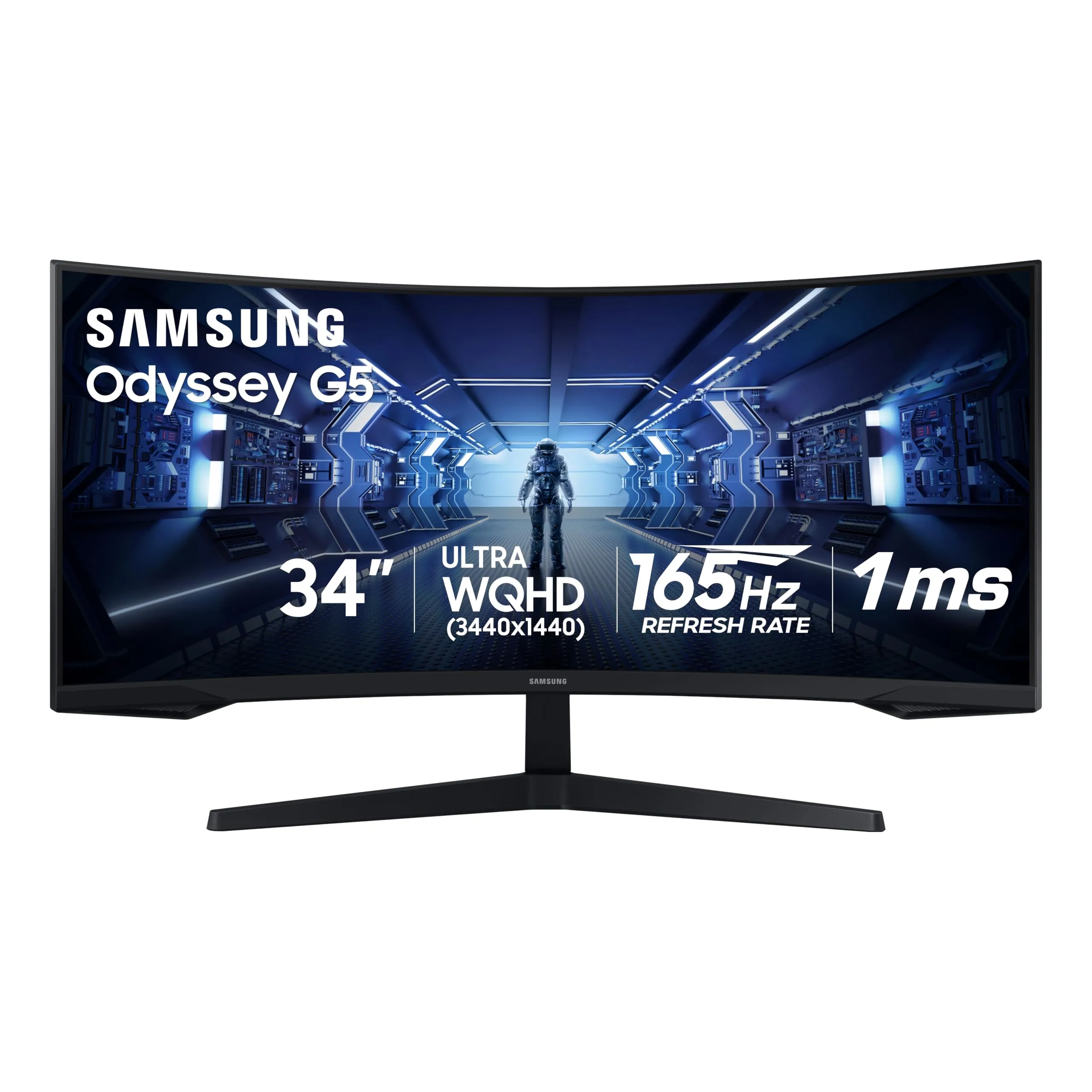 SAMSUNG 34" Odyssey G5 Ultra-Wide Curved Gaming Monitor 3440x1440 165Hz