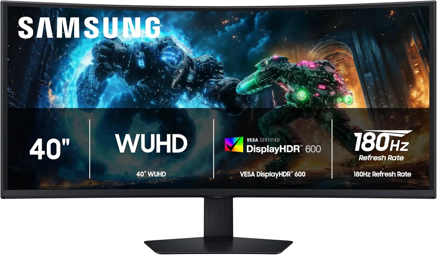 Samsung 40" Odyssey G7 (G75F) WUHD Curved Gaming Monitor 180Hz 1ms
