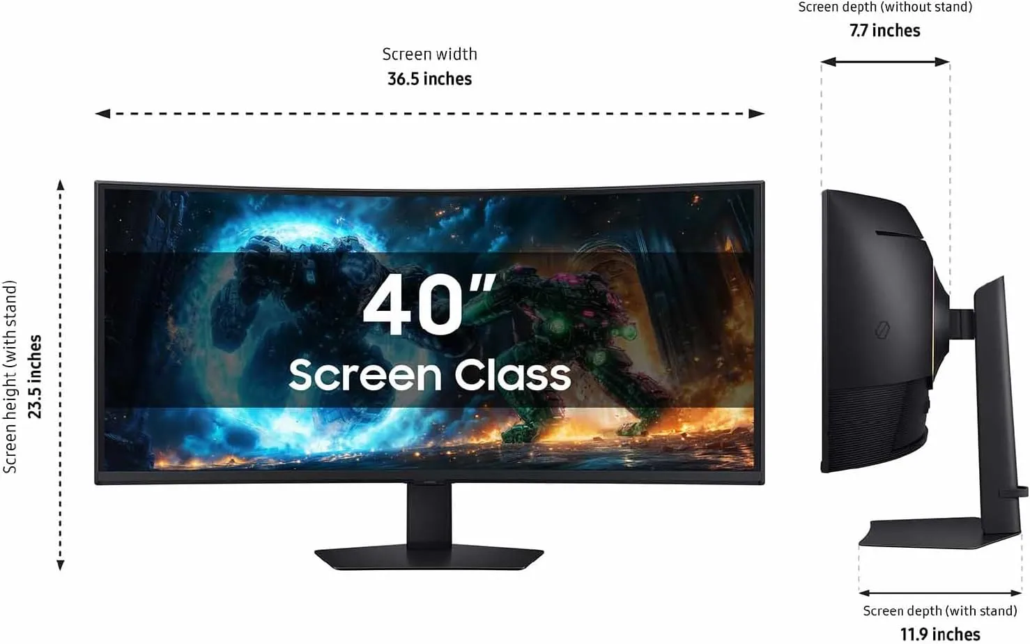 Samsung 40" Odyssey G7 (G75F) WUHD Curved Gaming Monitor 180Hz 1ms