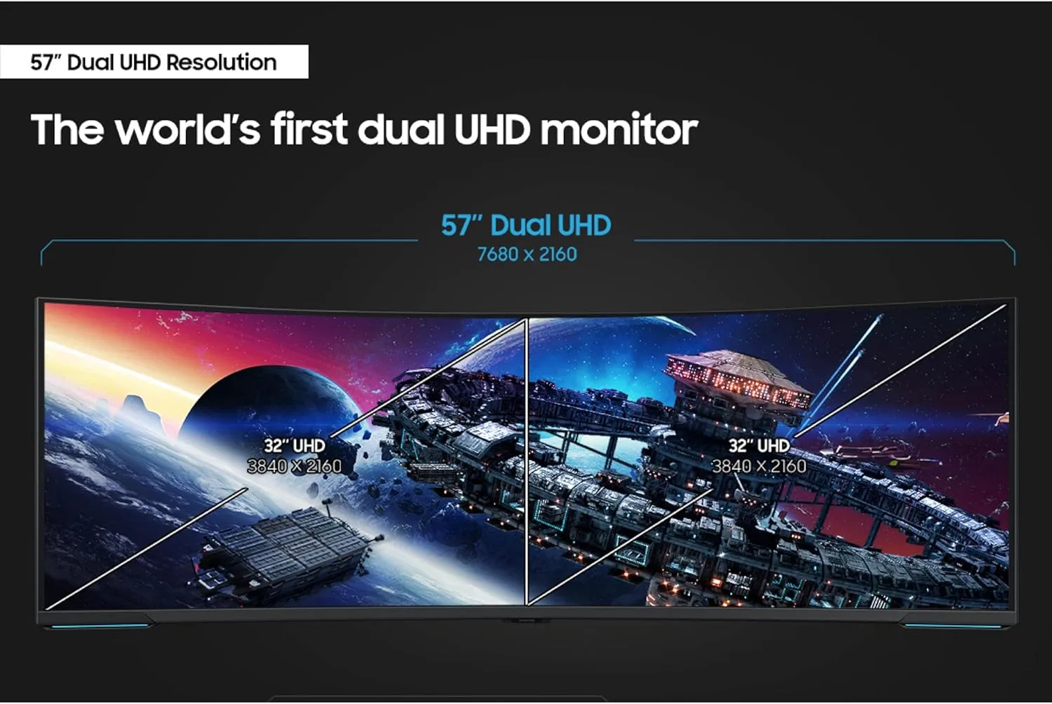 SAMSUNG 57" Odyssey Neo G9 Dual UHD Curved Gaming Monitor 240Hz 1ms