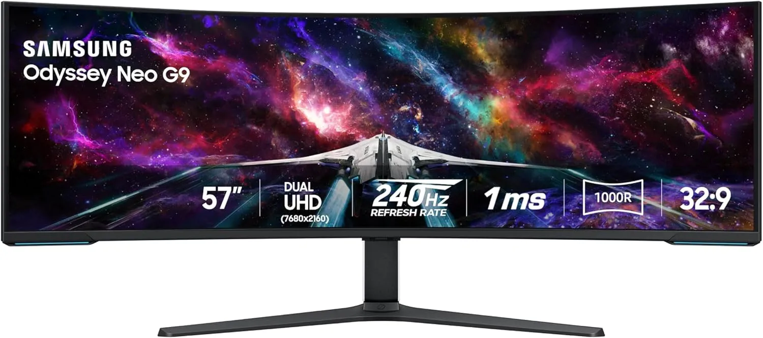 SAMSUNG 57" Odyssey Neo G9 Dual UHD Curved Gaming Monitor 240Hz 1ms