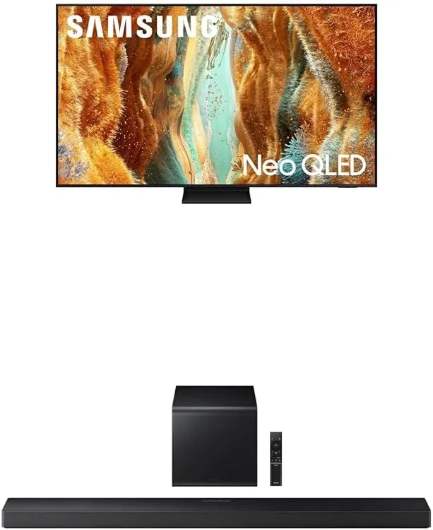 Samsung 65-Inch Neo QLED QN70F 4K Mini LED Smart TV w/ QS700F Soundbar
