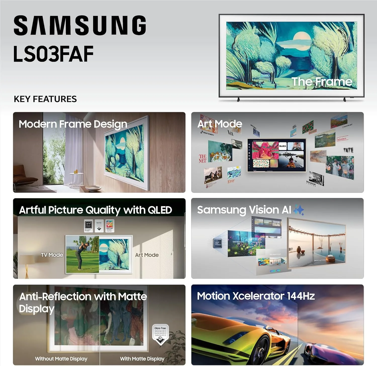 Samsung The Frame (2025) - QLED Smart TVs & Customizable Bezels