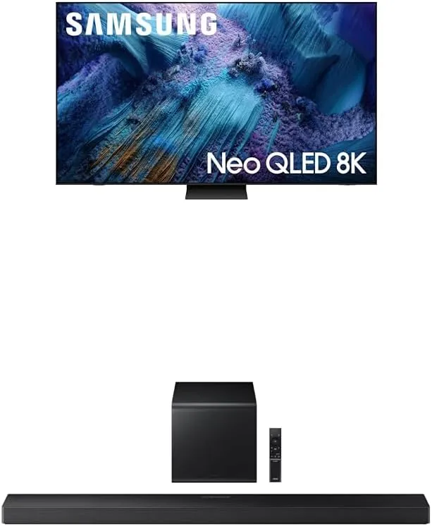 Samsung 75-Inch Neo QLED QN990F 8K Mini LED Smart TV with QS700F Soundbar