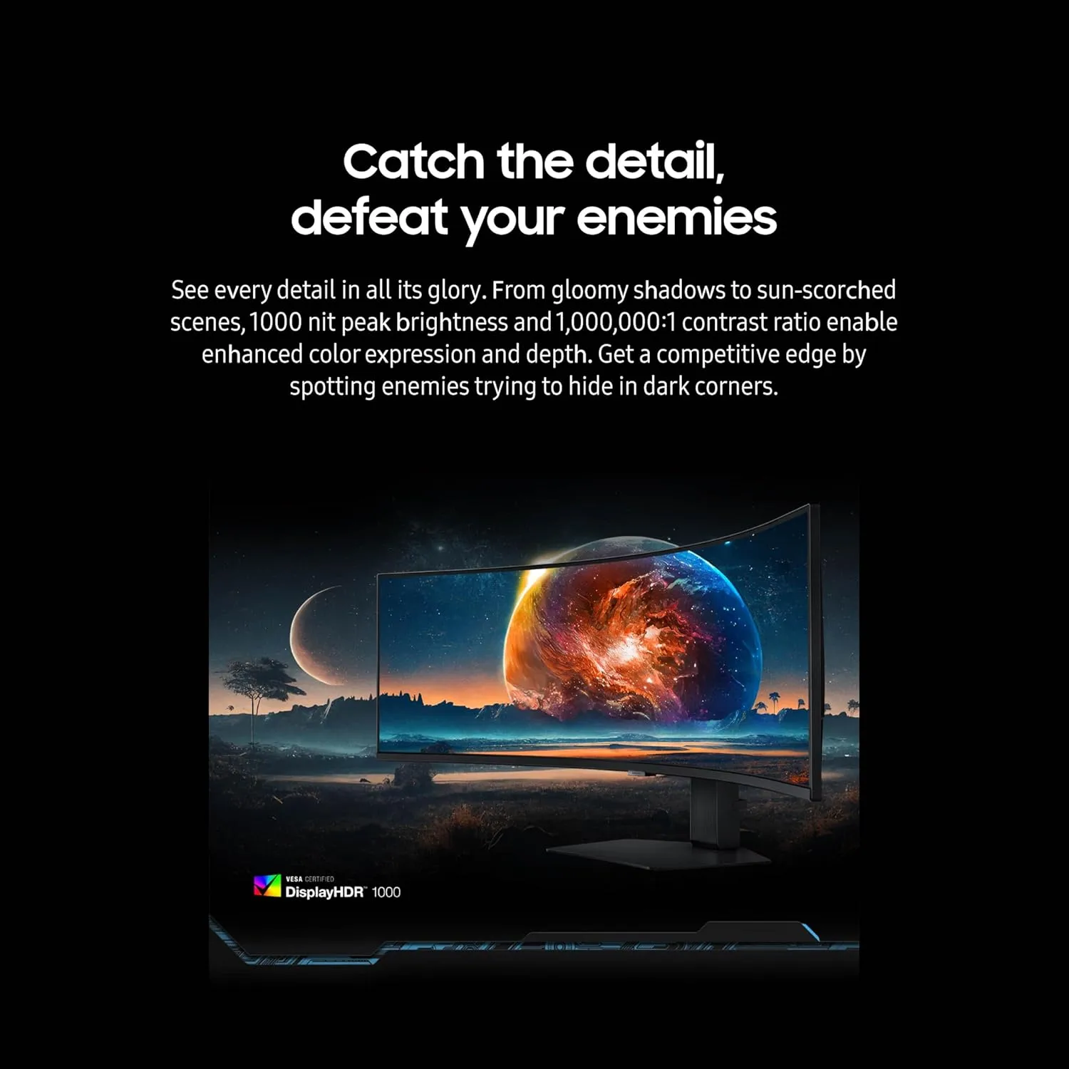 SAMSUNG 49" Odyssey G9 DQHD 1000R Curved Gaming Monitor, 240Hz, 1ms, VESA DisplayHDR 1000