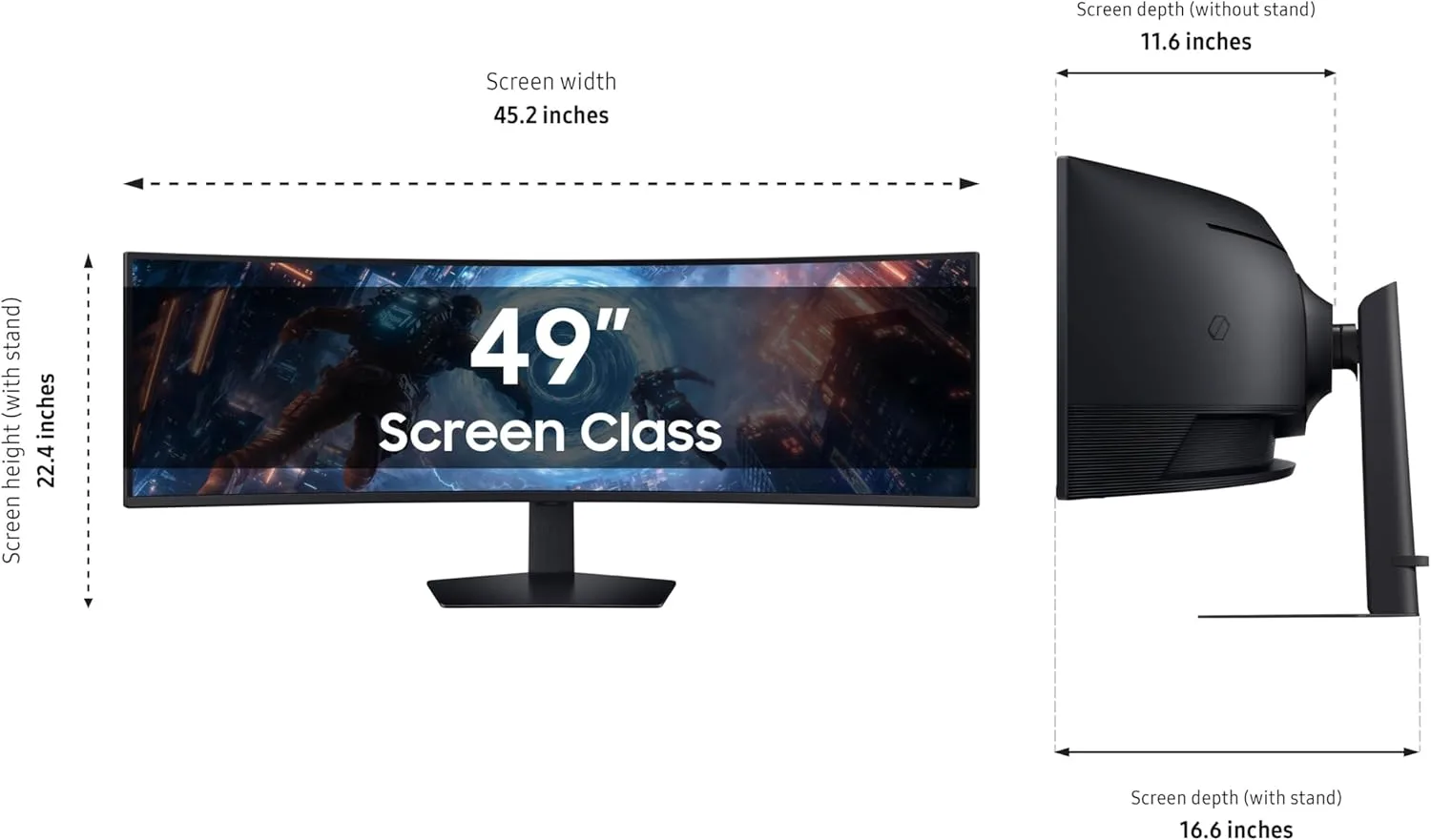 SAMSUNG 49-inch Odyssey G9 (G91F) DQHD, 144Hz, Curved Gaming Monitor, Ultra-Wide 32:9 Screen, DisplayHDR 600, AMD FreeSync™ Premium Pro, Ergonomic Stand, LS49FG910ENXZA, 2025 Monitor Only