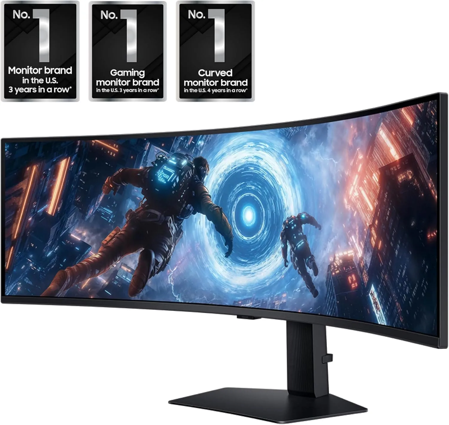 SAMSUNG 49-inch Odyssey G9 (G91F) DQHD, 144Hz, Curved Gaming Monitor, Ultra-Wide 32:9 Screen, DisplayHDR 600, AMD FreeSync™ Premium Pro, Ergonomic Stand, LS49FG910ENXZA, 2025 Monitor Only