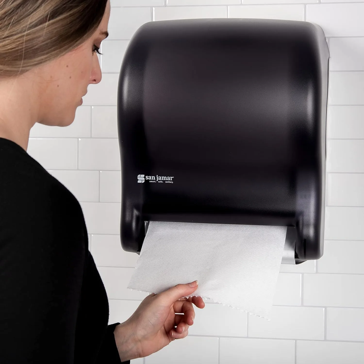 San Jamar Classic Tear-N-Dry Essence Touchless Paper Towel Dispenser, Black Pearl